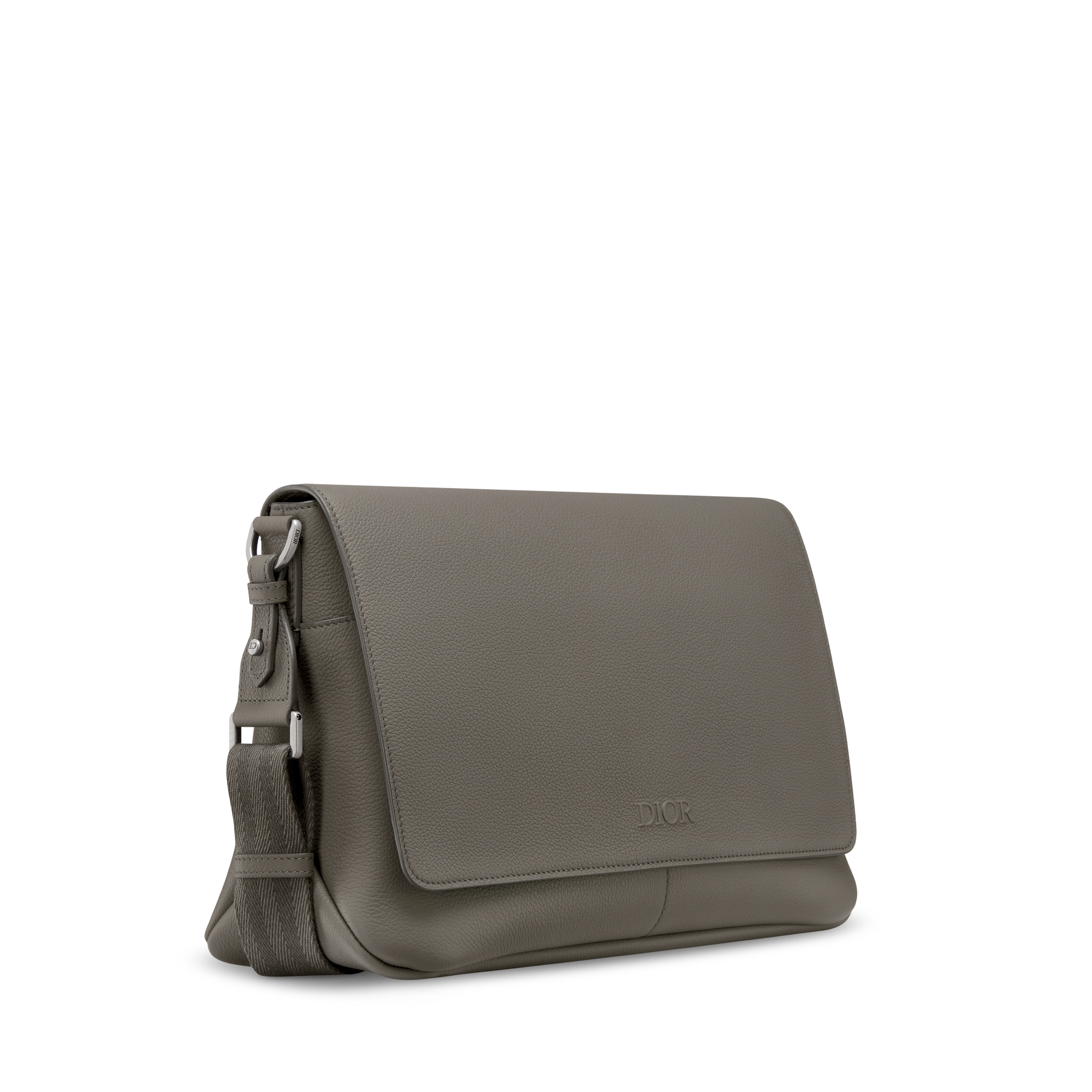 Dior Privé Messenger Bag with Flap Gray Dior Icons Calfskin E03