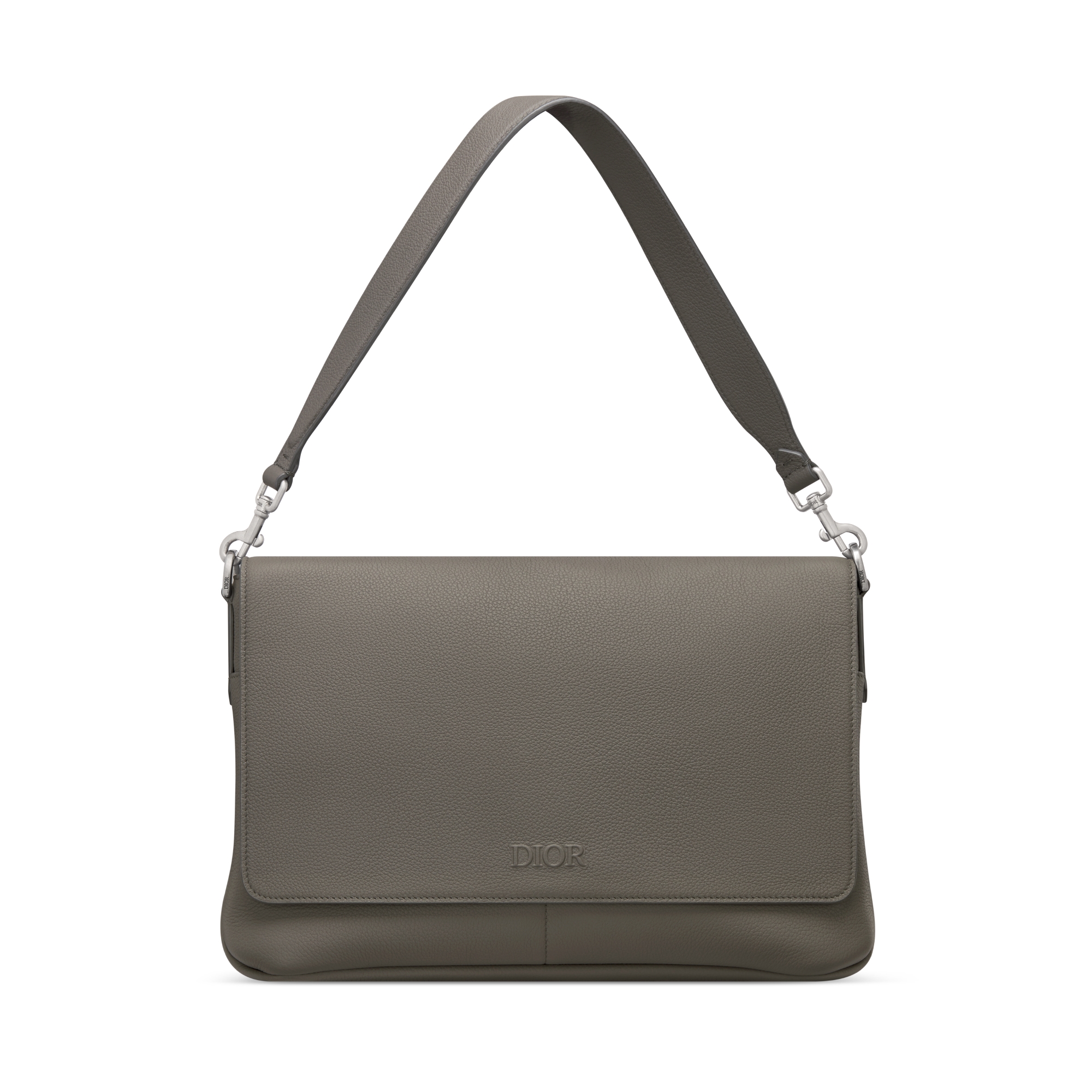 Dior Privé Messenger Bag with Flap Gray Dior Icons Calfskin E10