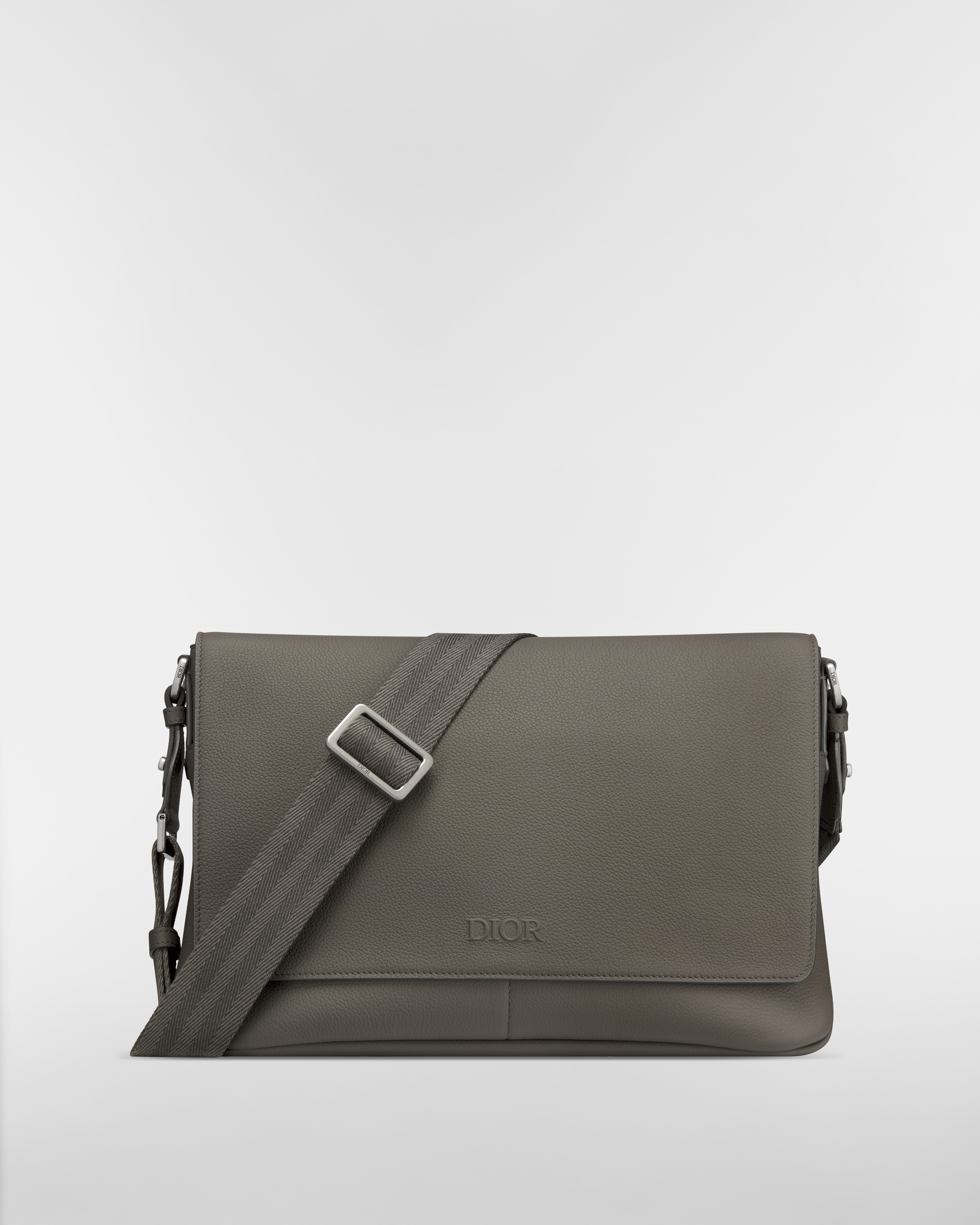 Dior Privé Messenger Bag with Flap Gray Dior Icons Calfskin E01