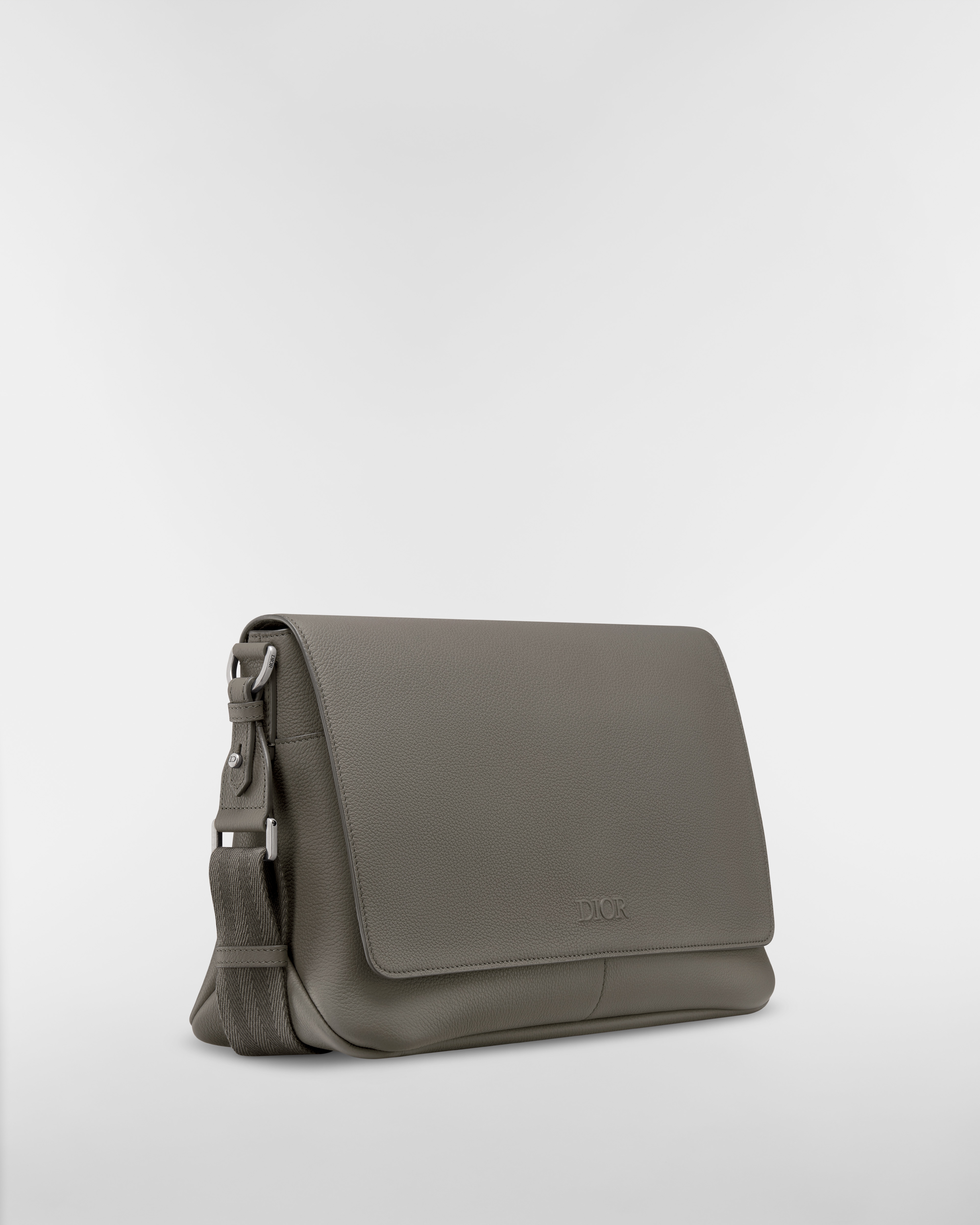 Dior Privé Messenger Bag with Flap Gray Dior Icons Calfskin E03