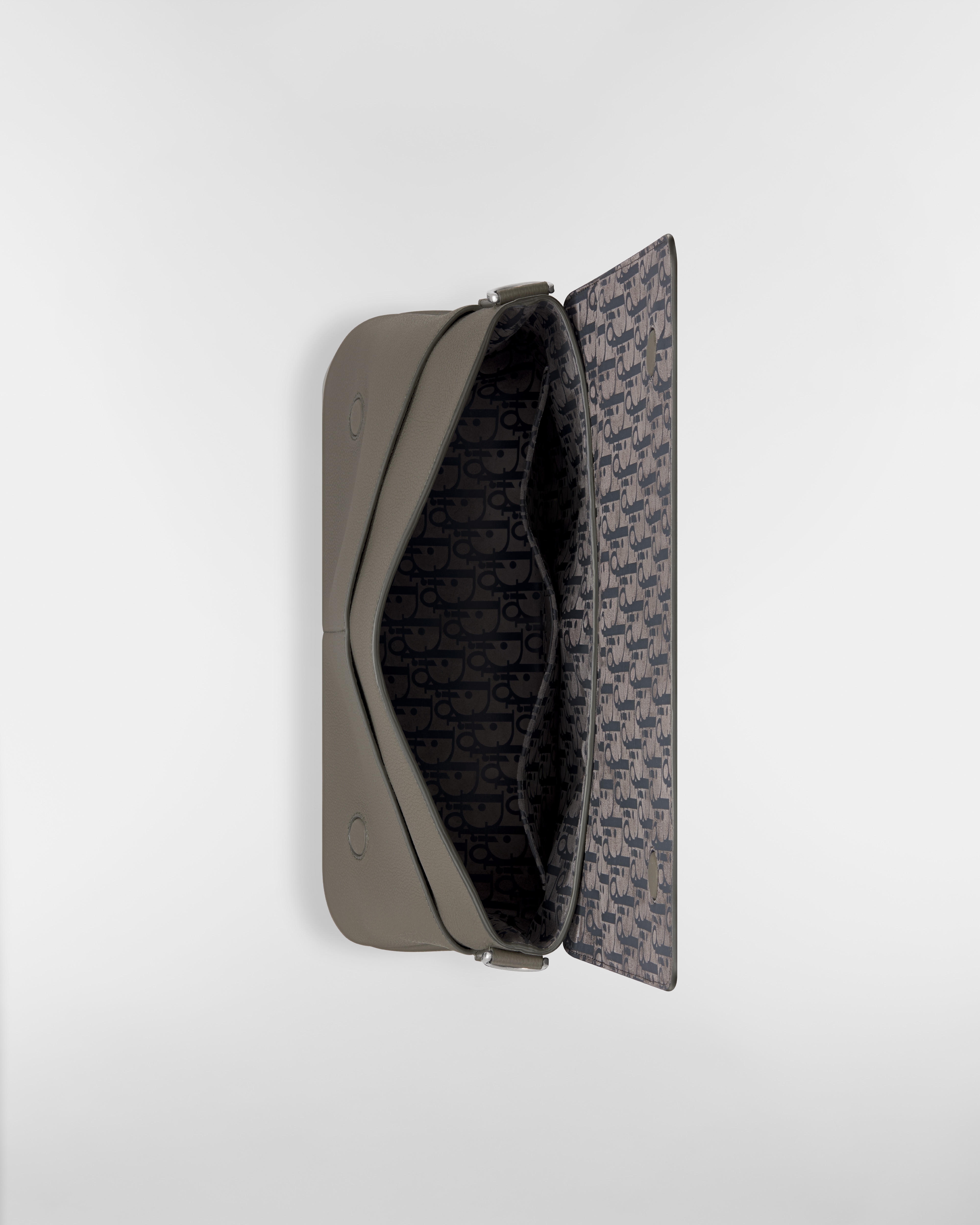 Dior Privé Messenger Bag with Flap Gray Dior Icons Calfskin E06