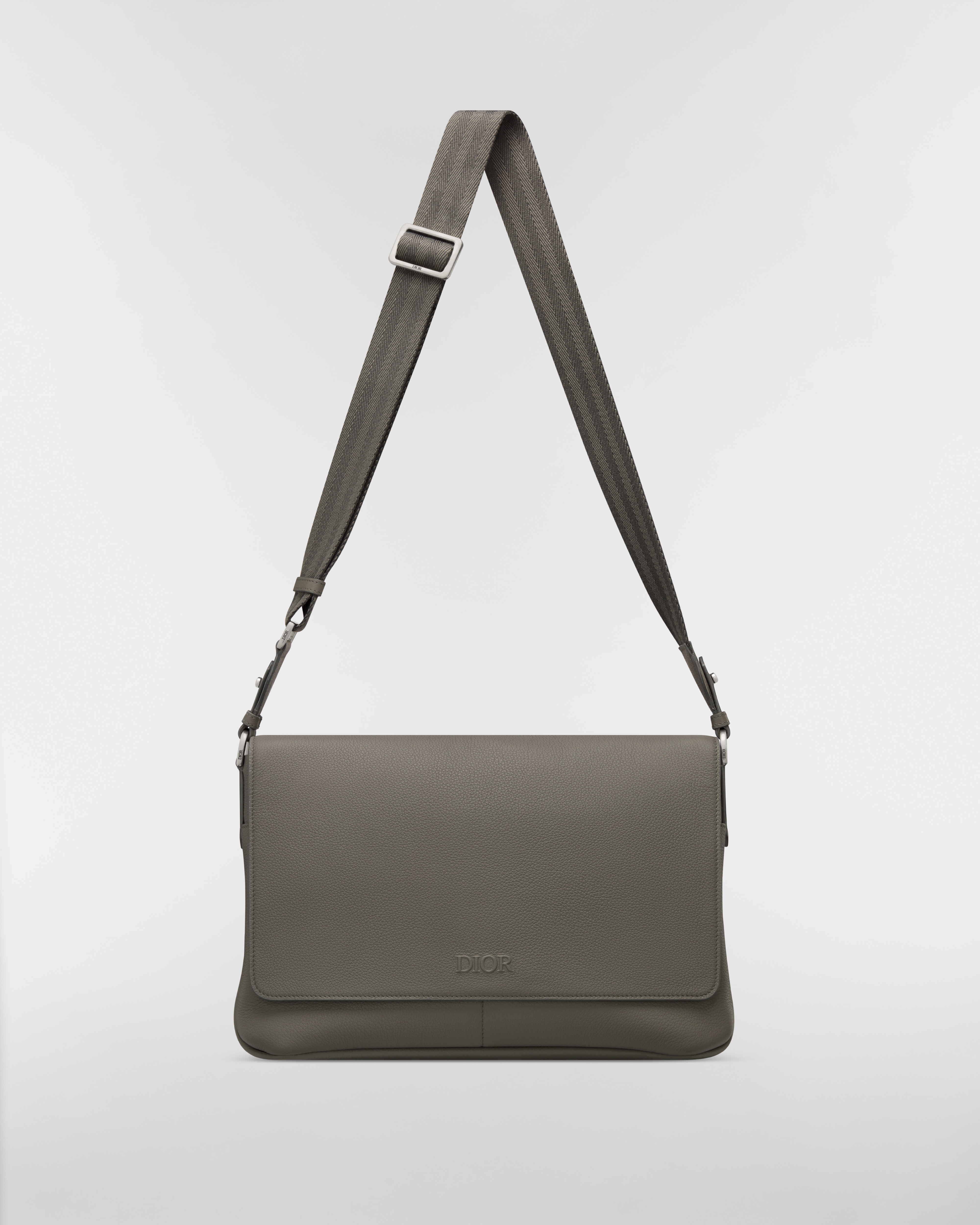 Dior Privé Messenger Bag with Flap Gray Dior Icons Calfskin E07