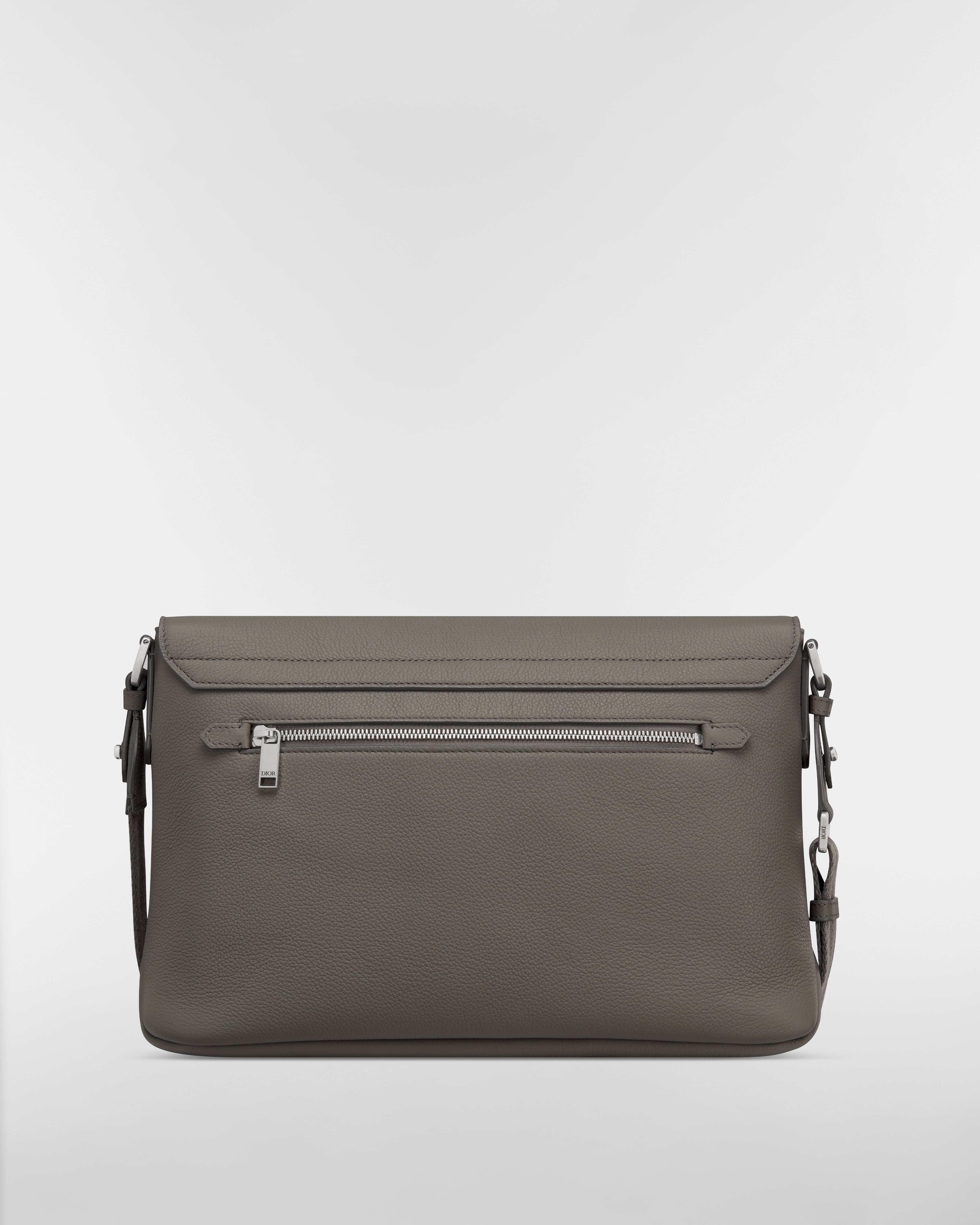 Dior Privé Messenger Bag with Flap Gray Dior Icons Calfskin E08