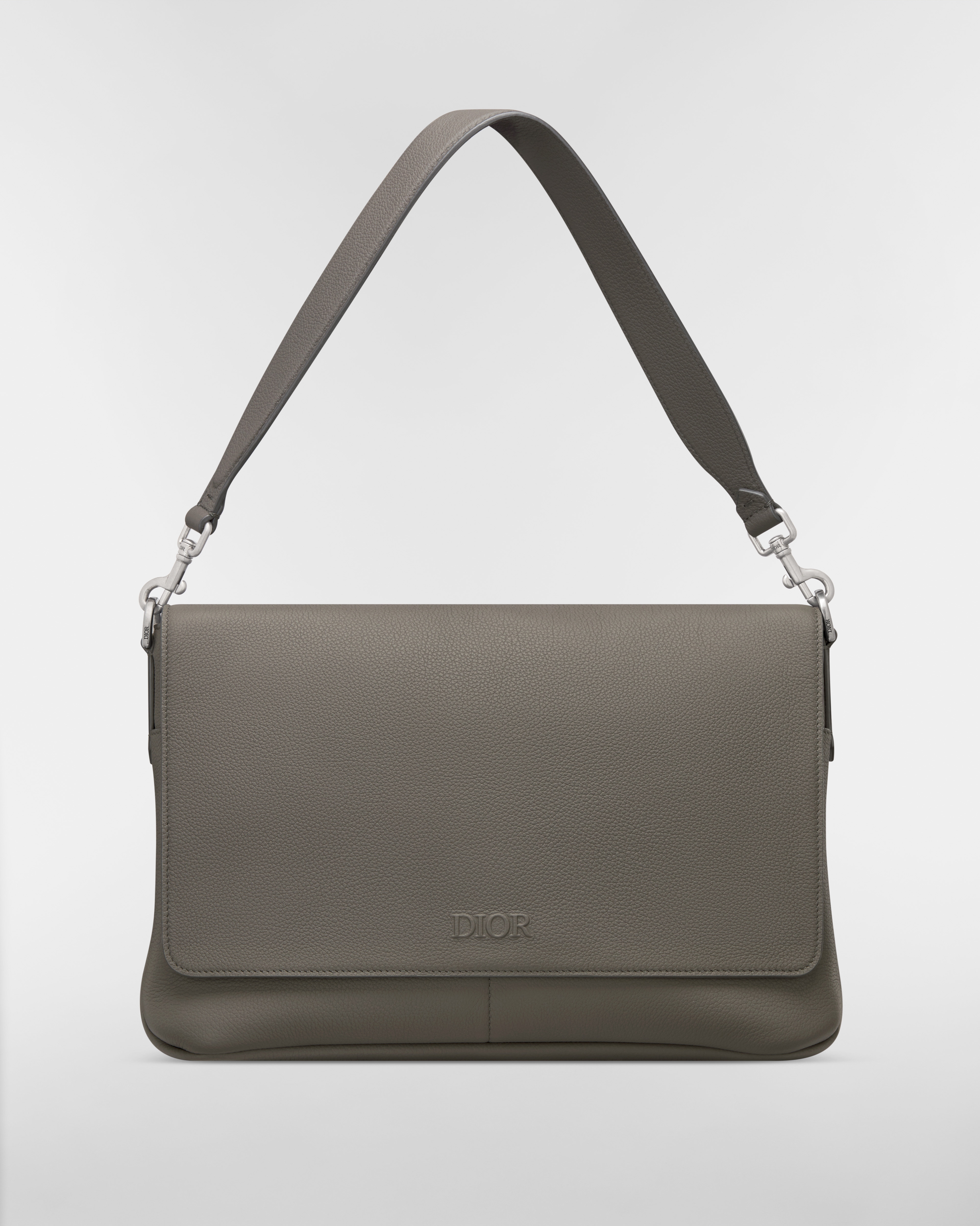 Dior Privé Messenger Bag with Flap Gray Dior Icons Calfskin E10