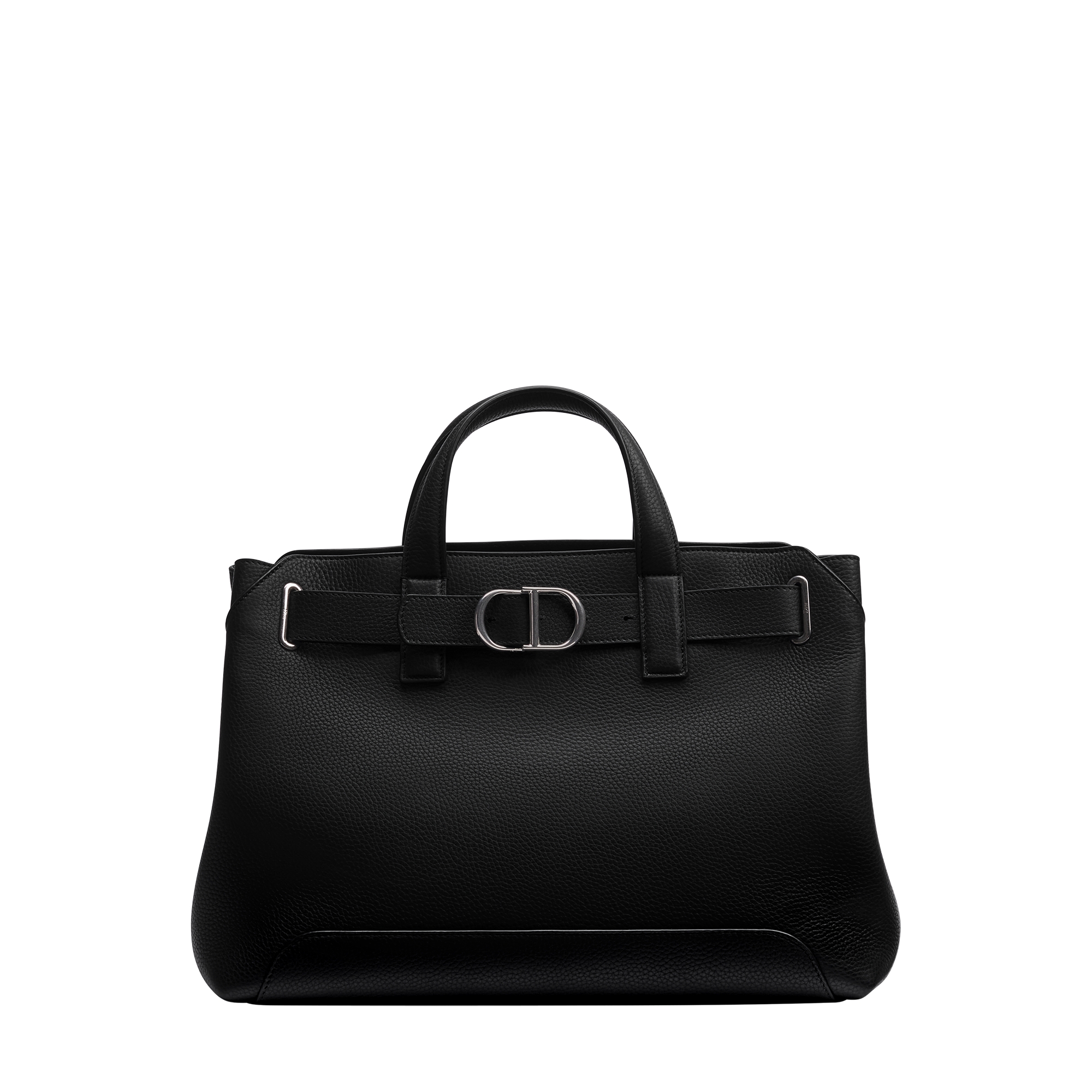 Small Dior Normandie Tote Bag Black Grained Calfskin E01