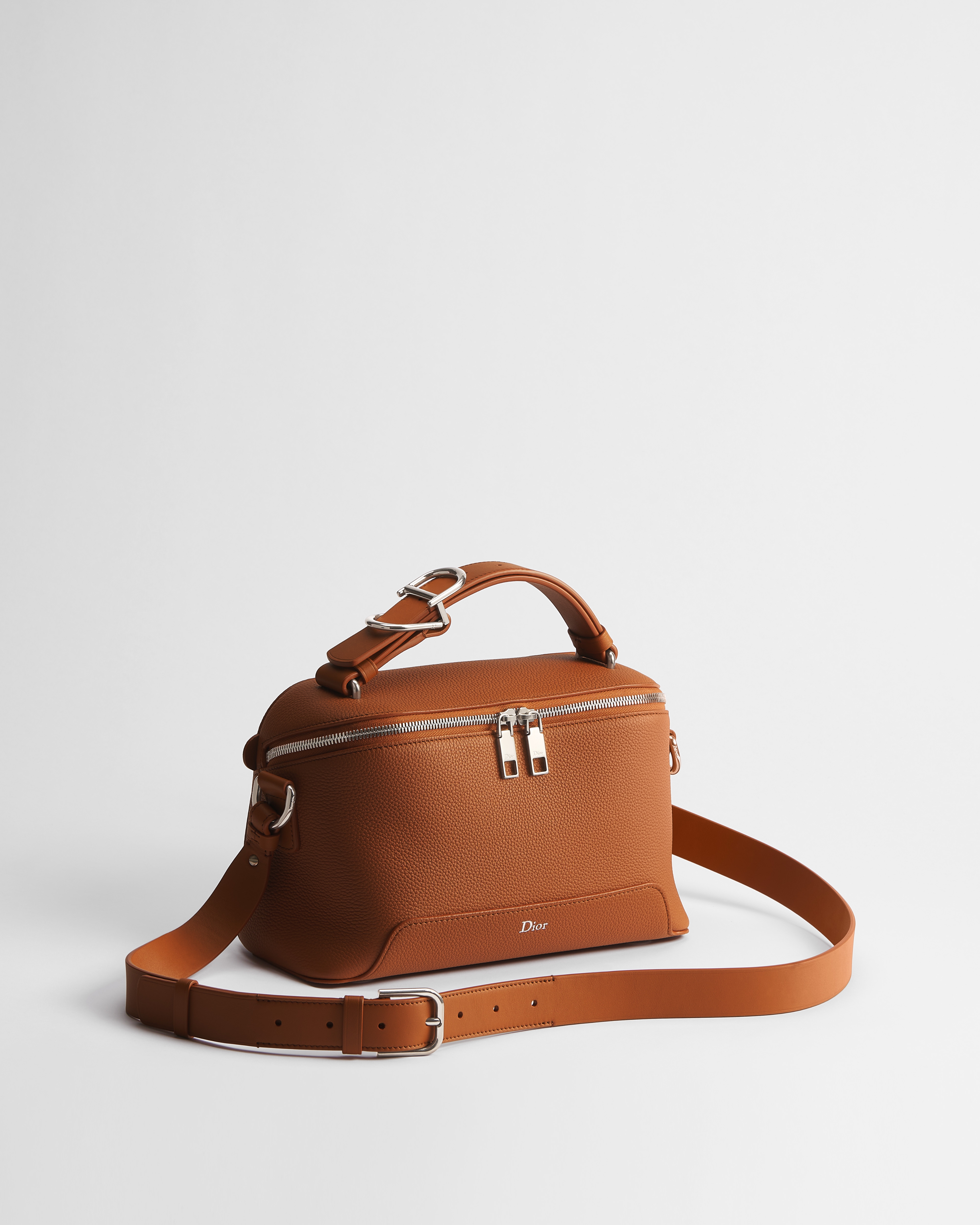 Borsa a tracolla Dior Archie con cerniera Pelle di vitello granulata Tan E03