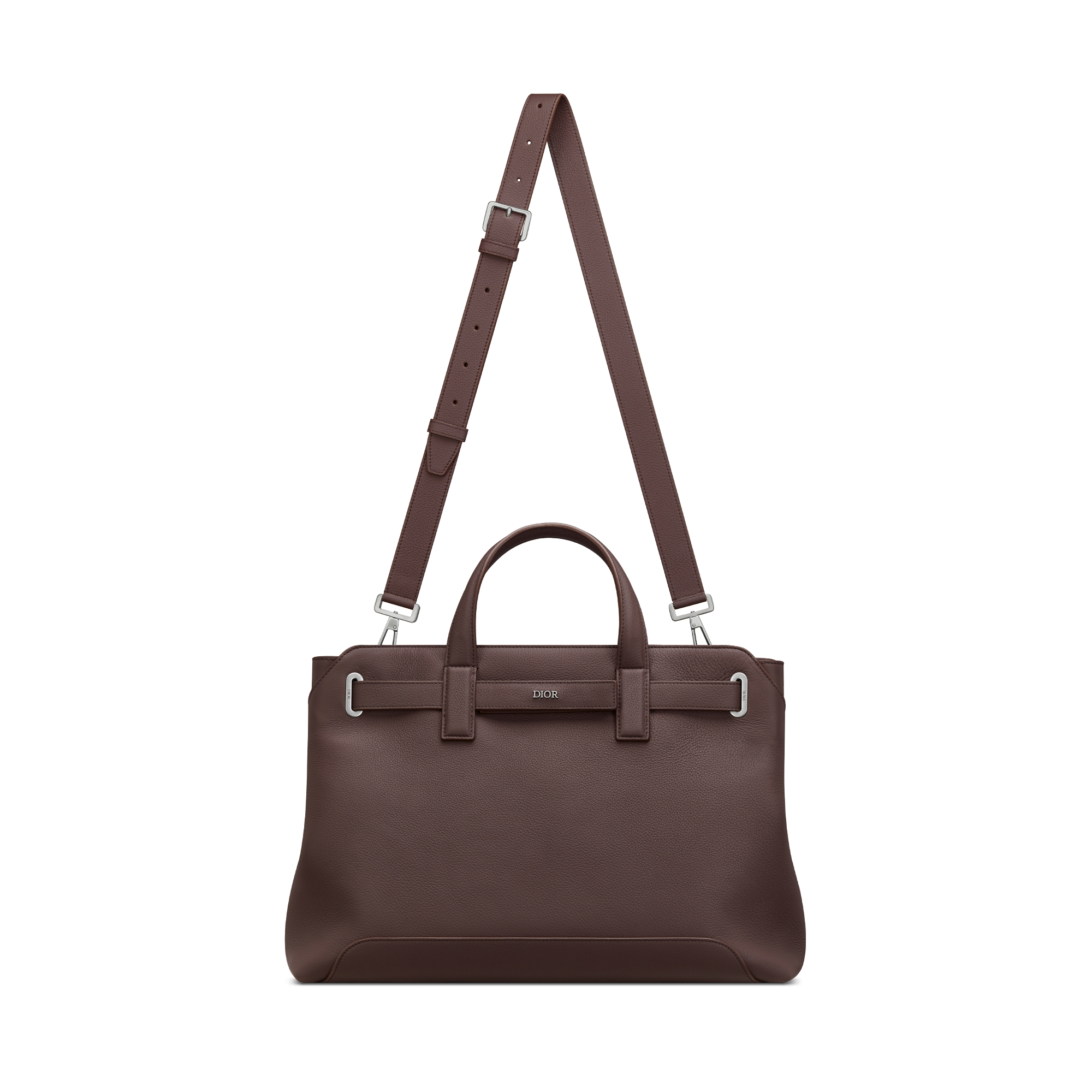 กระเป๋าโท้ท Medium Dior Normandie หนังลูกวัว Dior Icons สีน้ำตาล E07