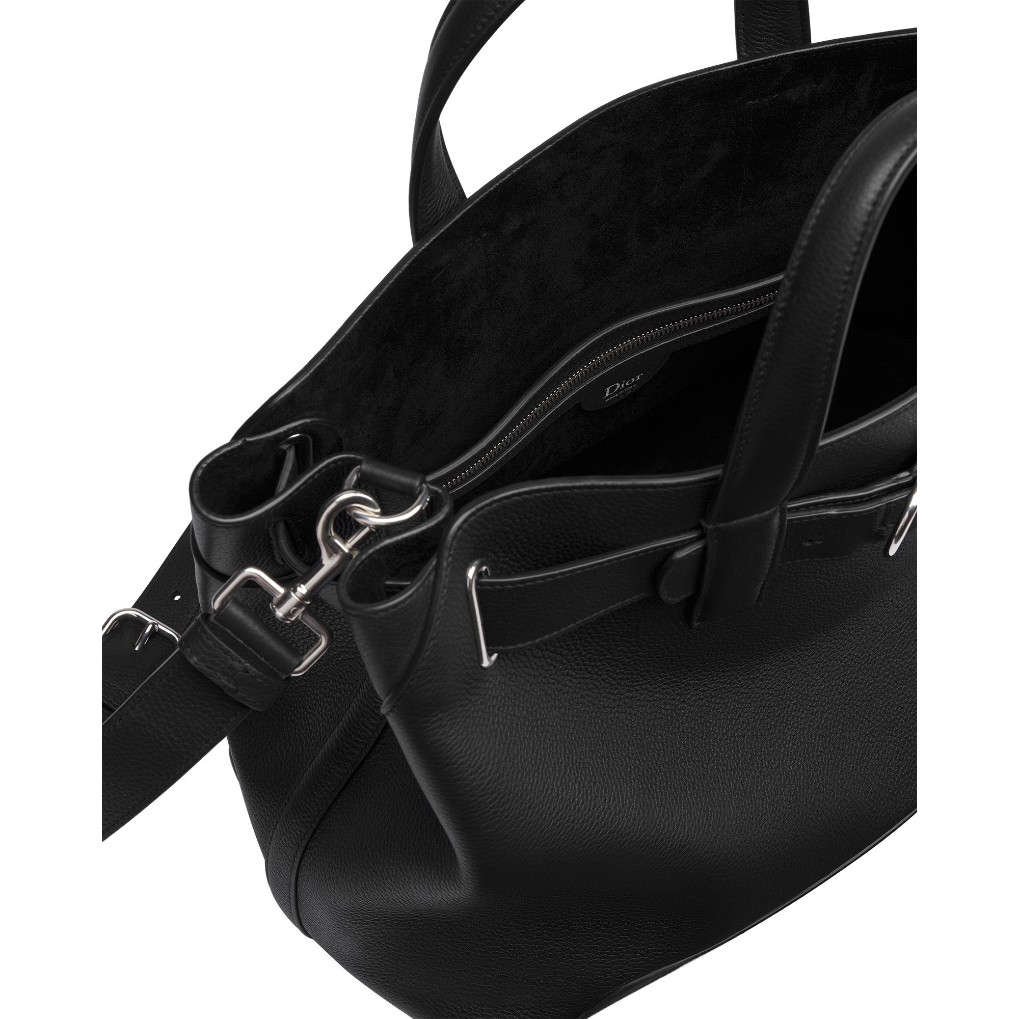 Medium Dior Normandie Tote Bag Black Grained Calfskin E06