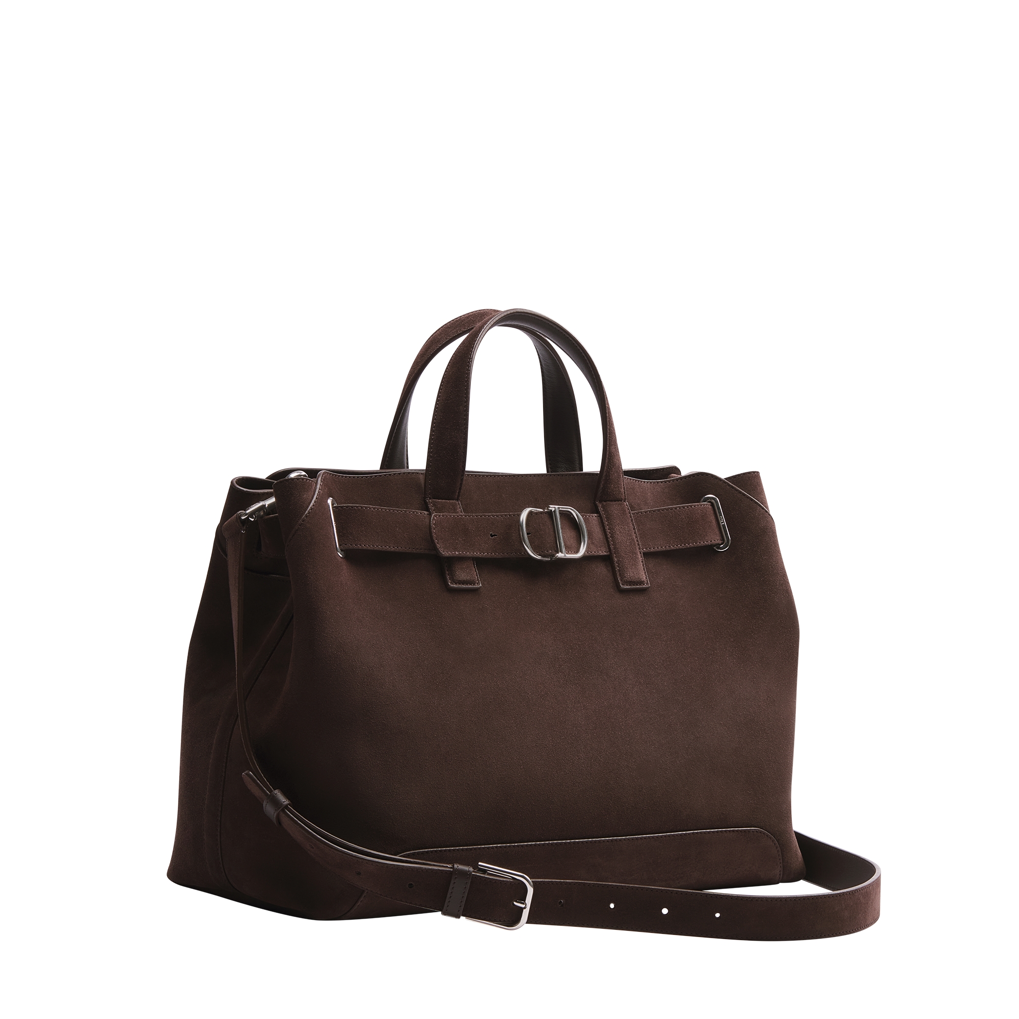 Medium Dior Normandie Tote Bag Deep Brown Suede E03