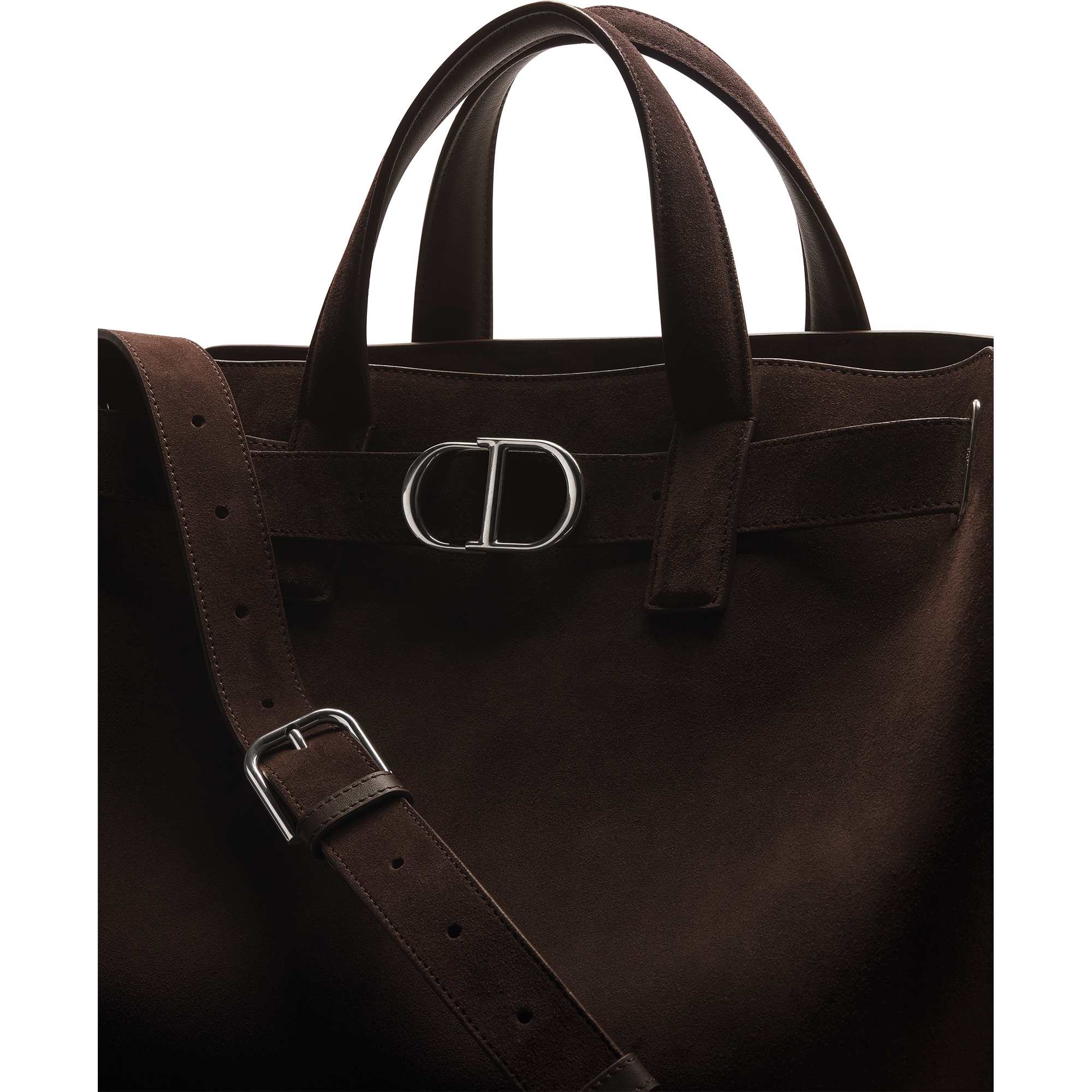 Medium Dior Normandie Tote Bag Deep Brown Suede E09