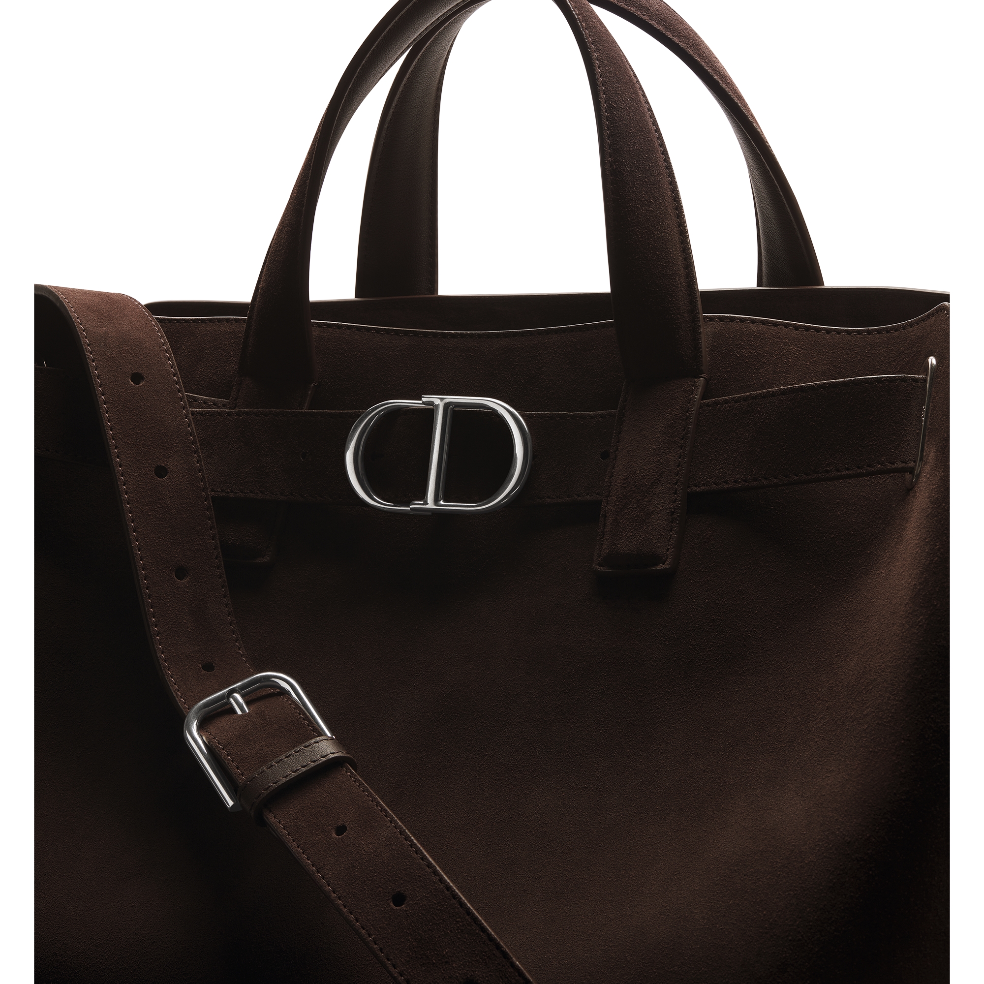 Medium Dior Normandie Tote Bag Deep Brown Suede E09