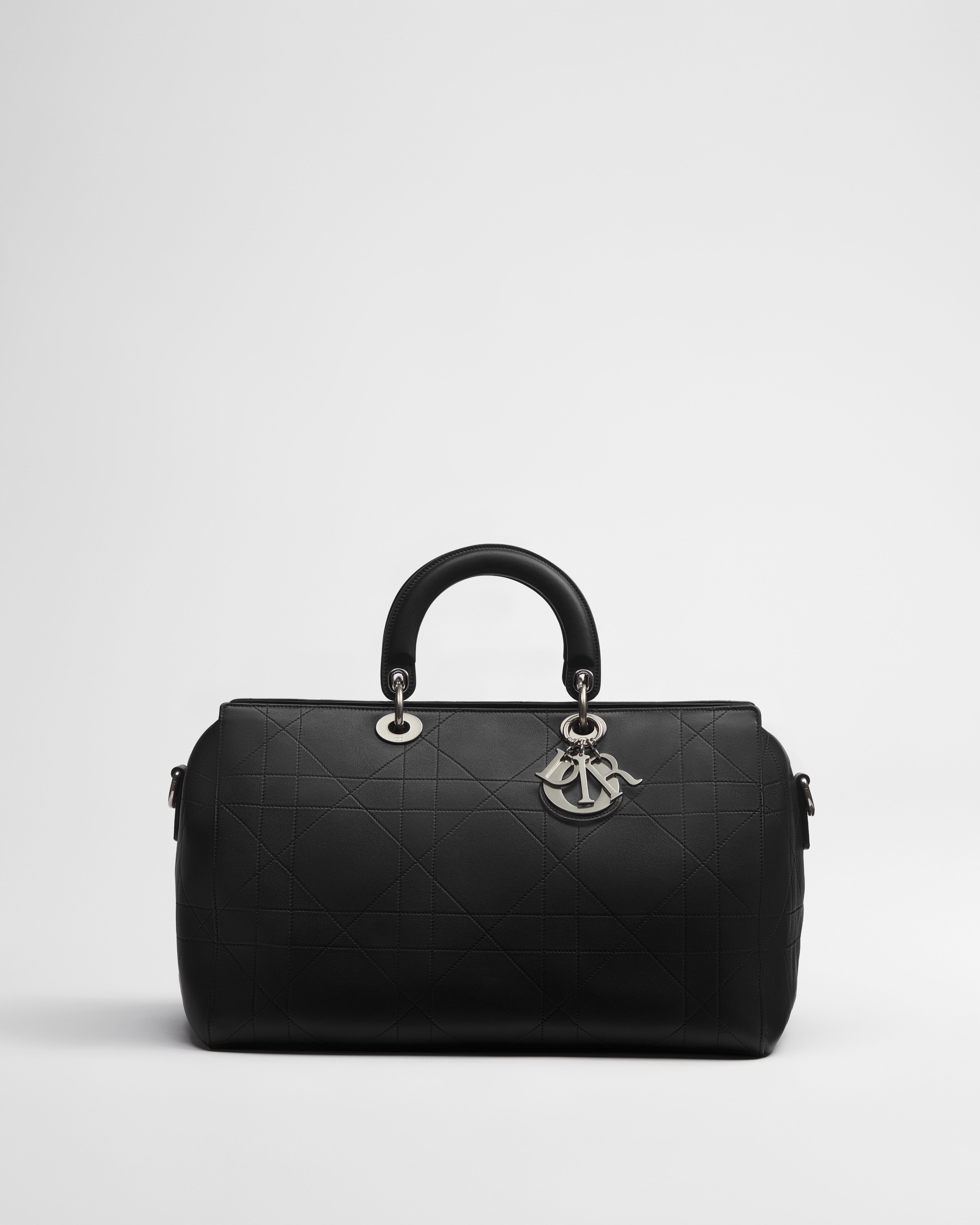 大碼 Dior Granville 袋 黑色 Cannage 藤格紋圖案小牛皮 E01