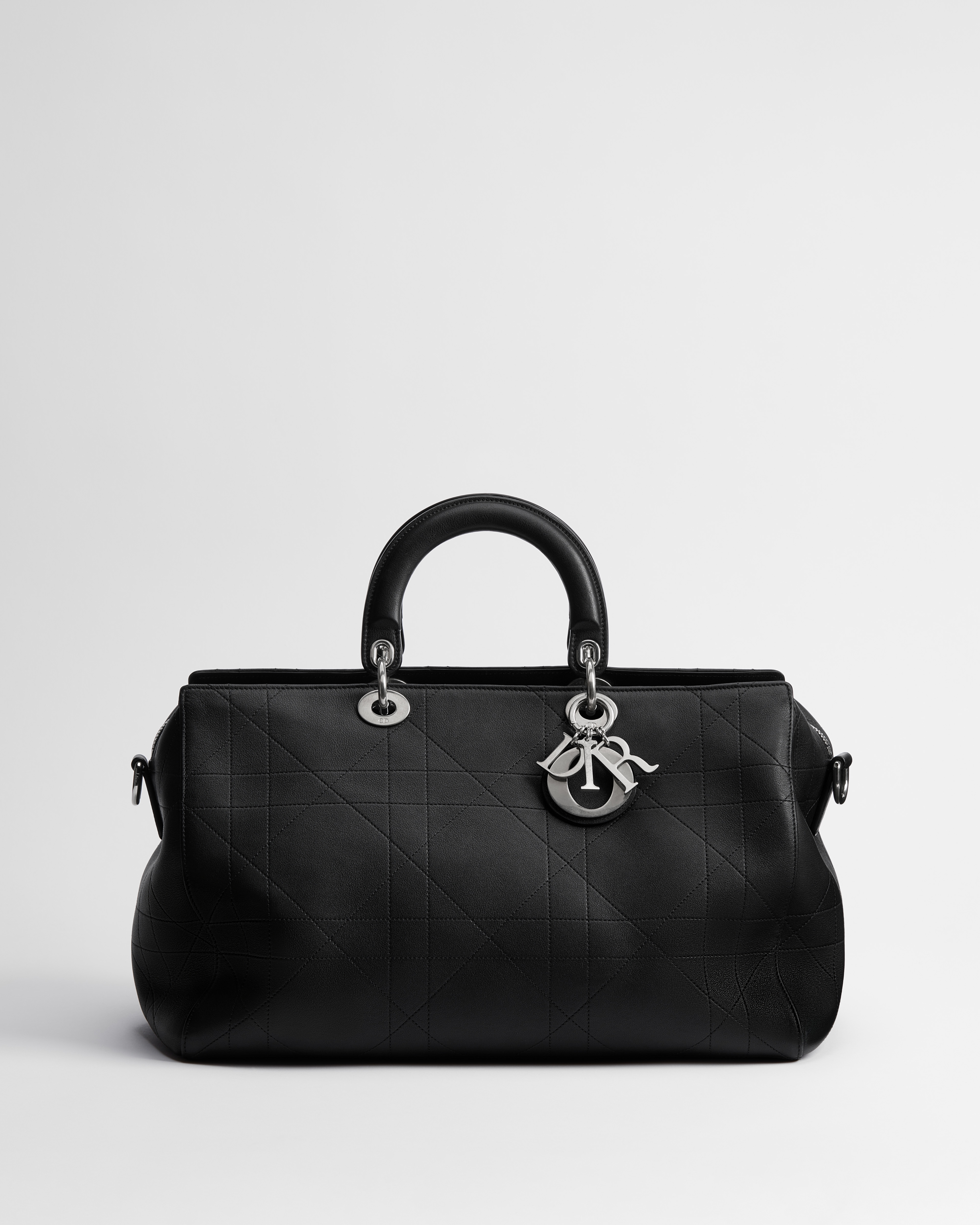 Große Dior Granville Tasche Cannage Kalbsleder in Schwarz E01