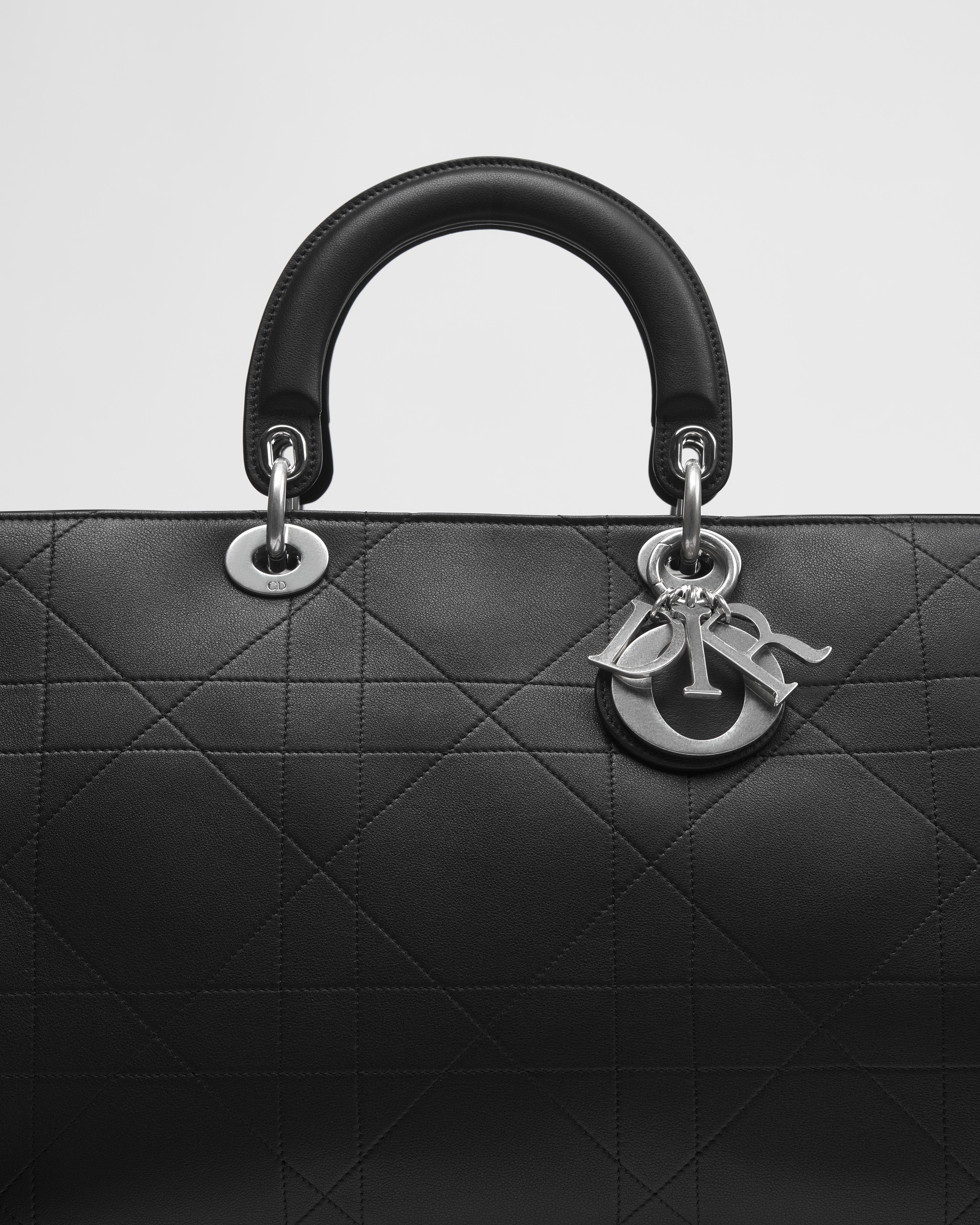 Large Dior Granville Bag Black Cannage Calfskin E09