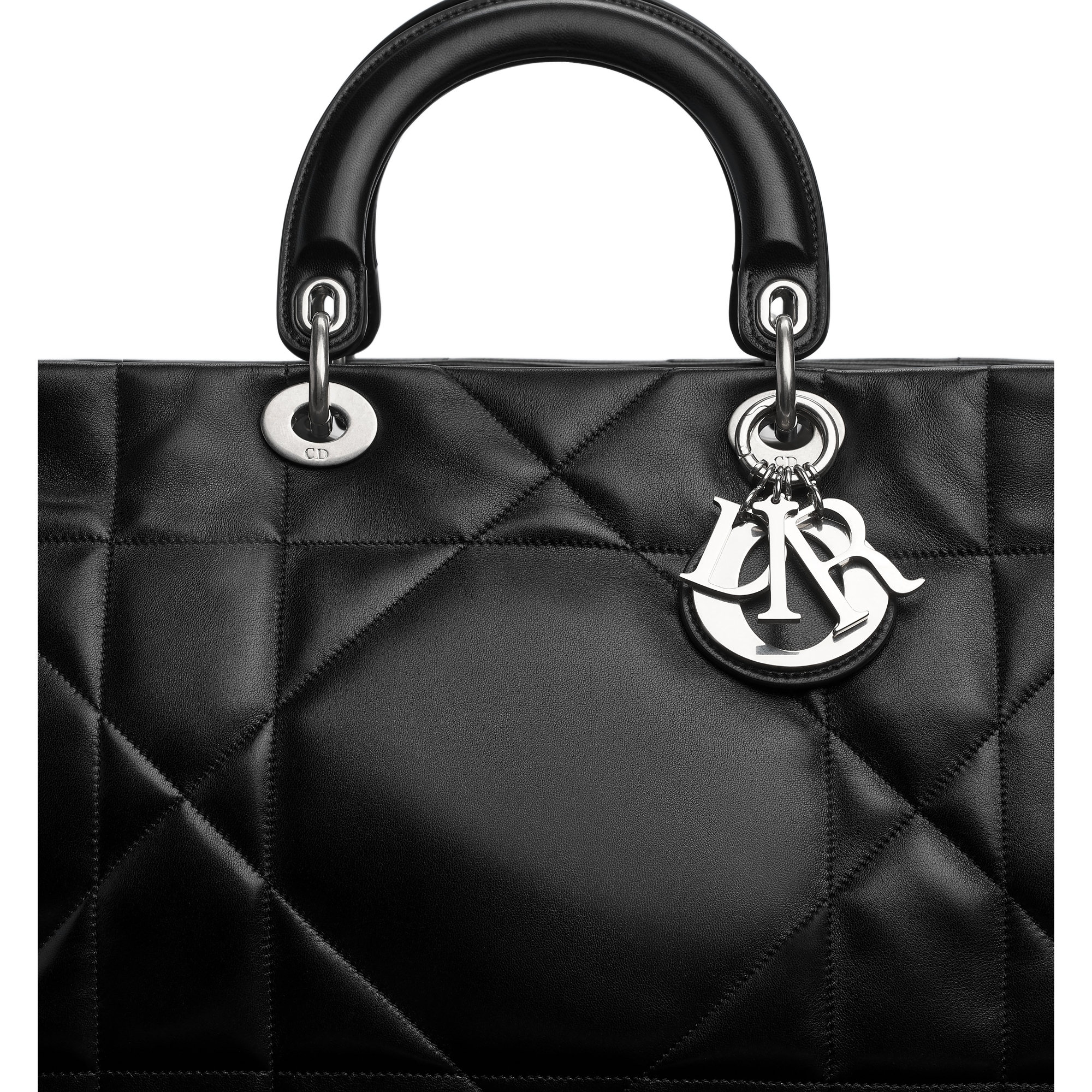 Large Dior Granville Bag Black Quilted Cannage Lambskin E11