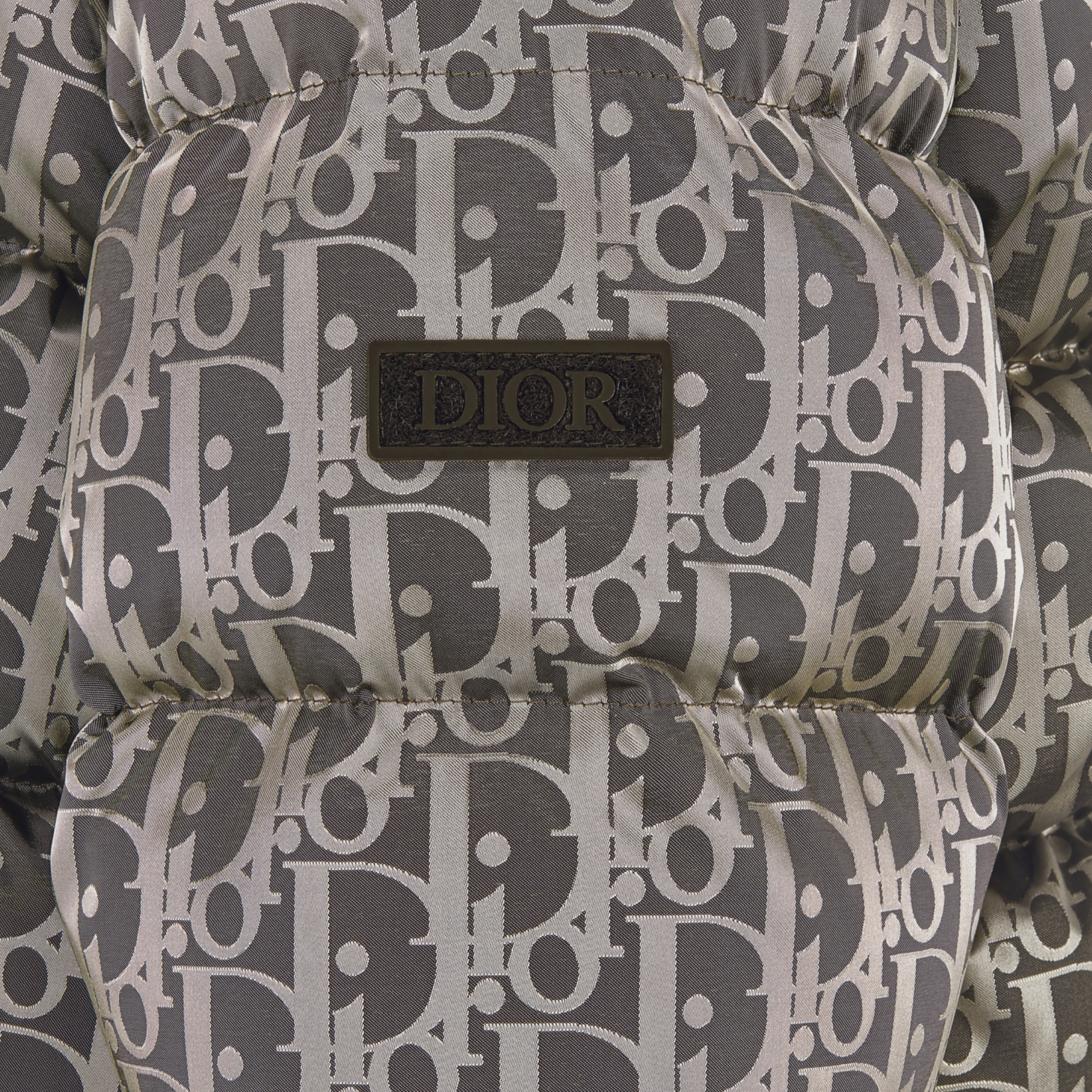 Kids' Hooded Down Jacket Gray Dior Oblique Water-Repellent Technical Jacquard E09