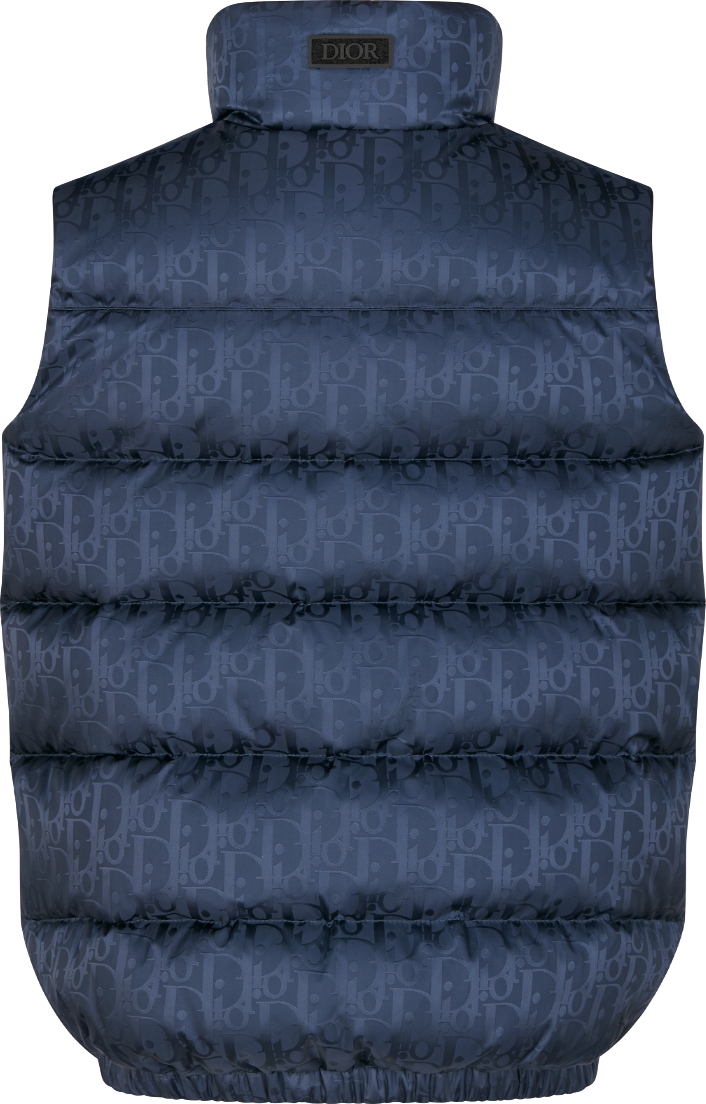 Kids Down Vest Navy Blue Dior Oblique Technical Jacquard DIOR