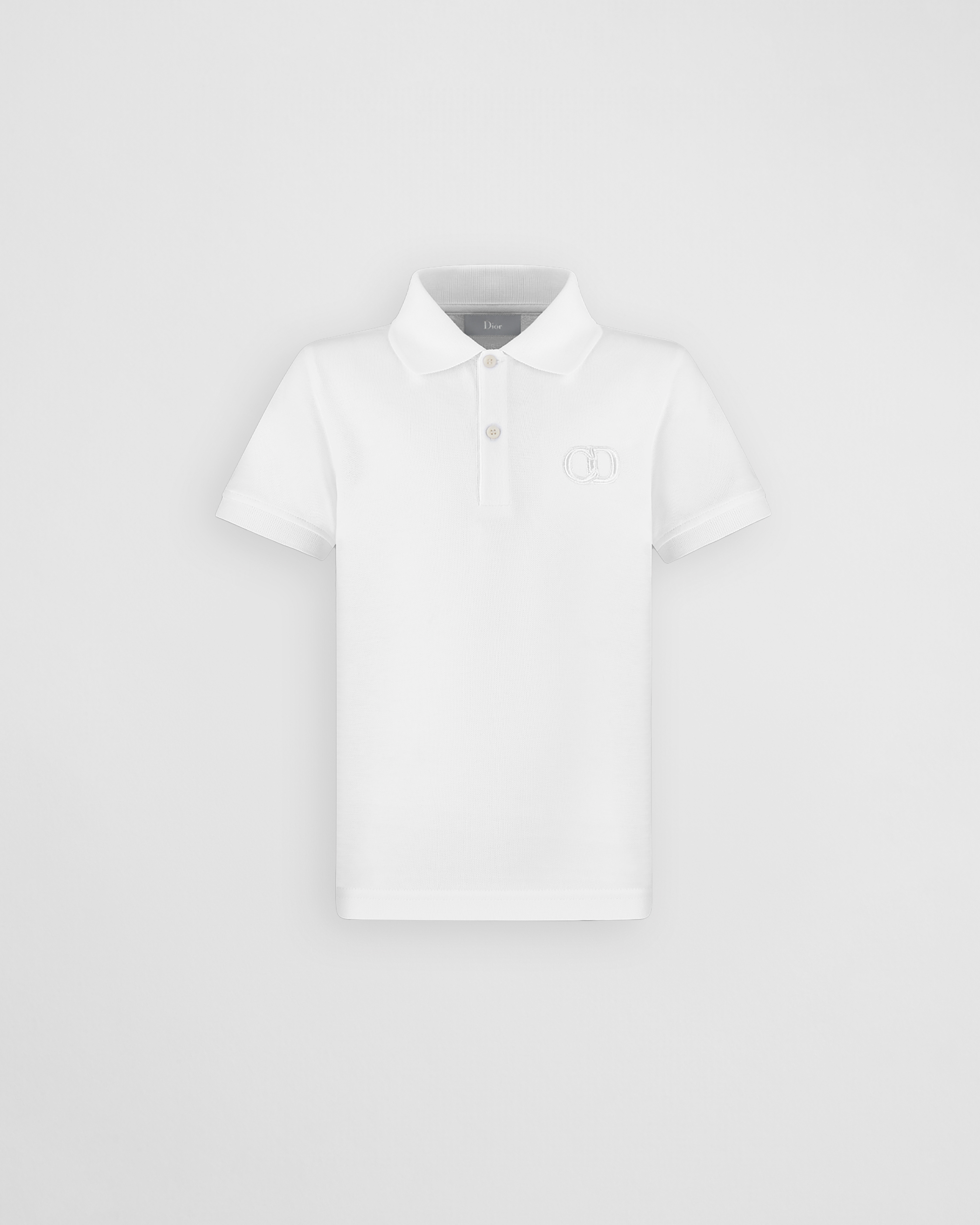 CD Icon Poloshirt für Kinder Baumwollpikee in Weiß E01