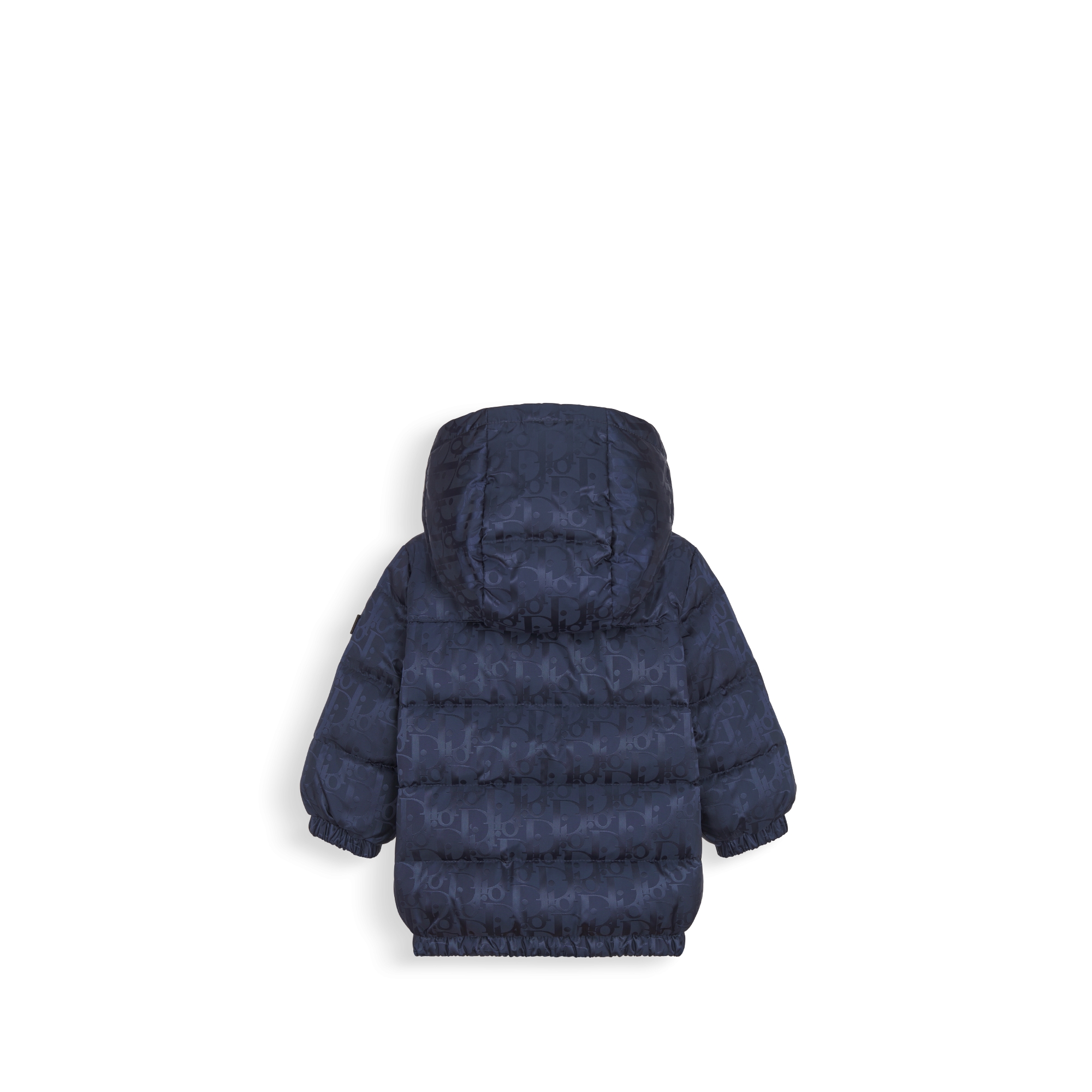 Dior Oblique Hooded Down Jacket Navy Blue Technical Jacquard E08