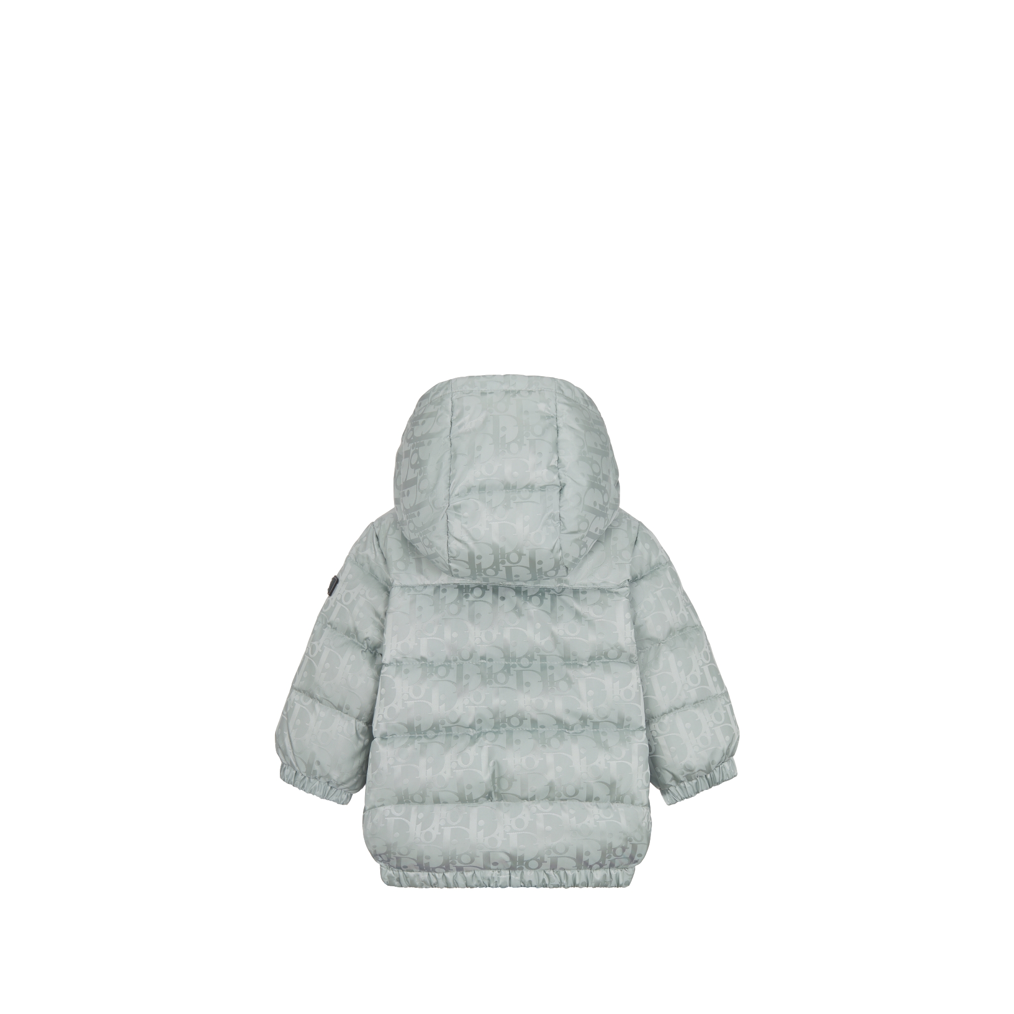 Daunenjacke mit Kapuze für Babys Dior Oblique Funktionsjacquard in Silber E08