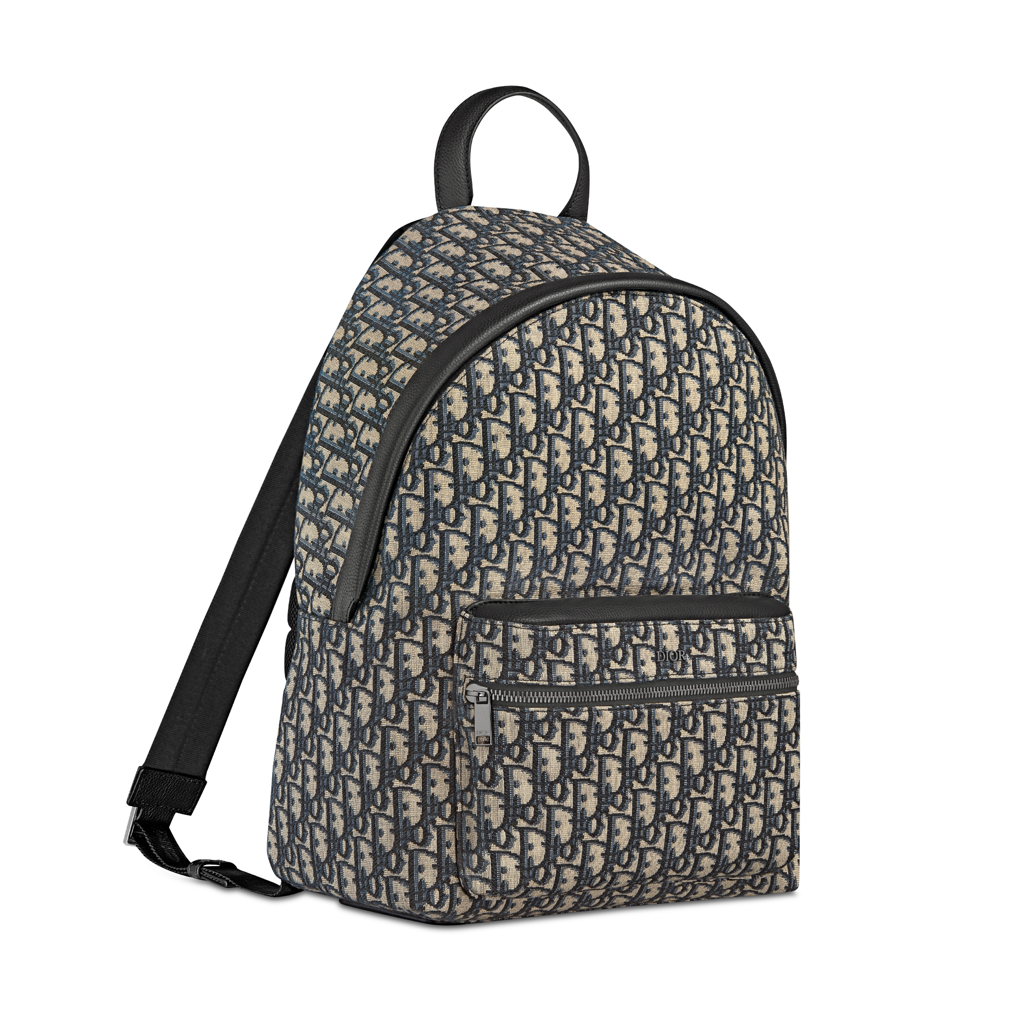 Rider Backpack Beige and Black Dior Oblique Jacquard E03