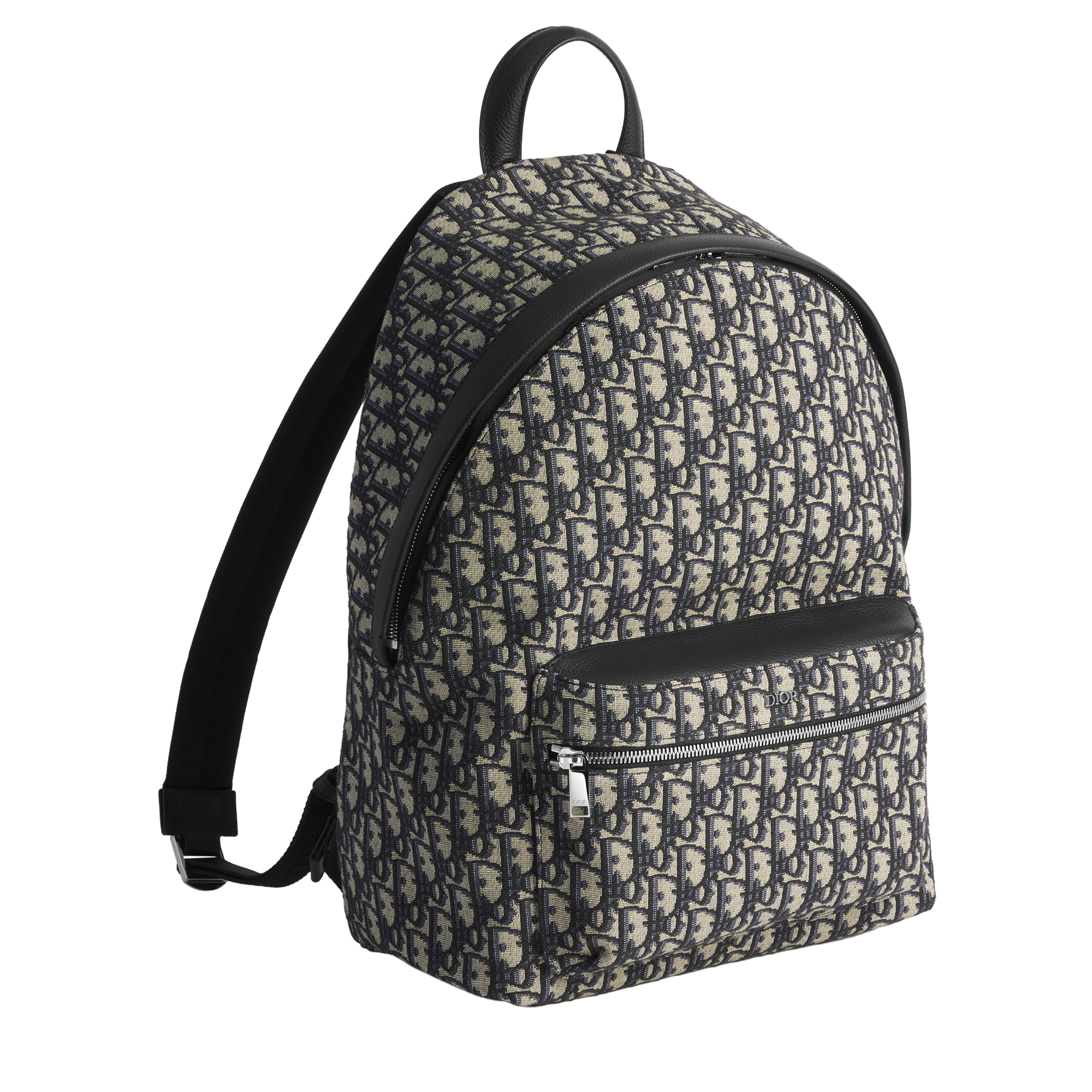 Rider Backpack Beige and Black Dior Oblique Jacquard E03