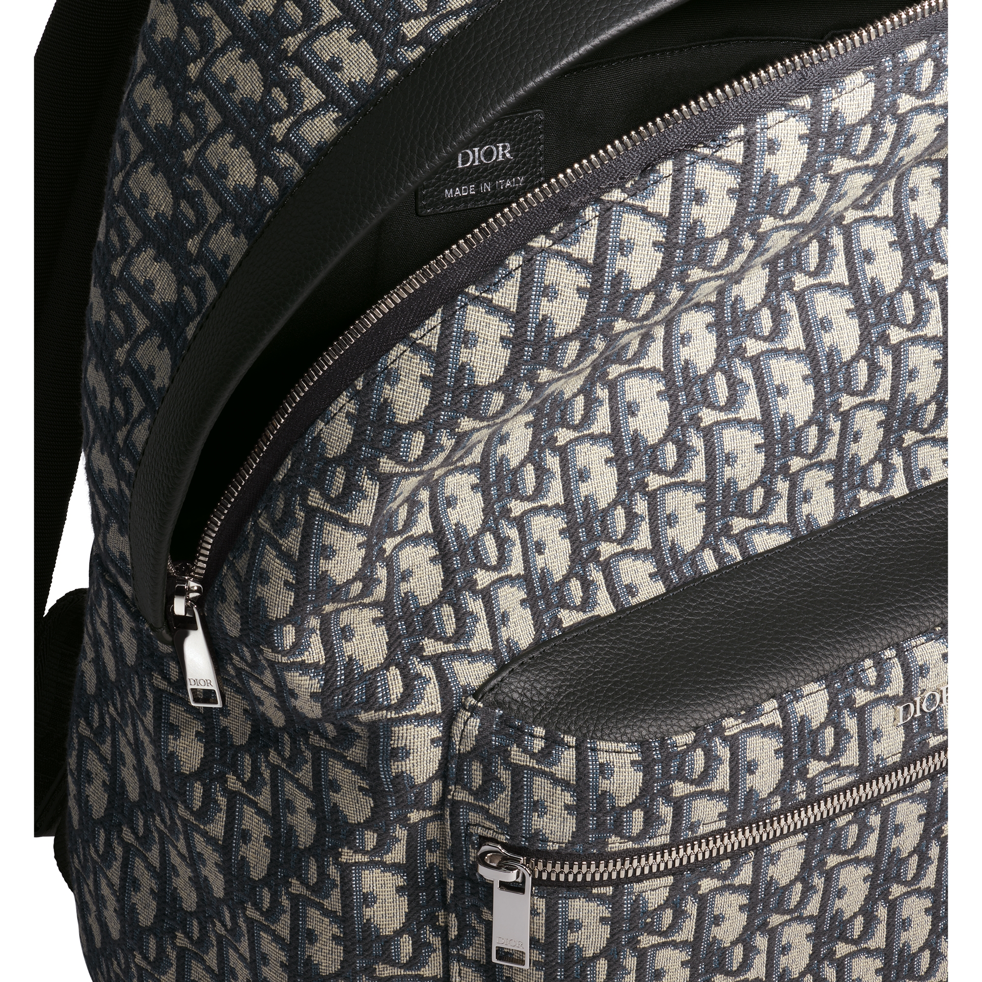 Rider Backpack Beige and Black Dior Oblique Jacquard E06