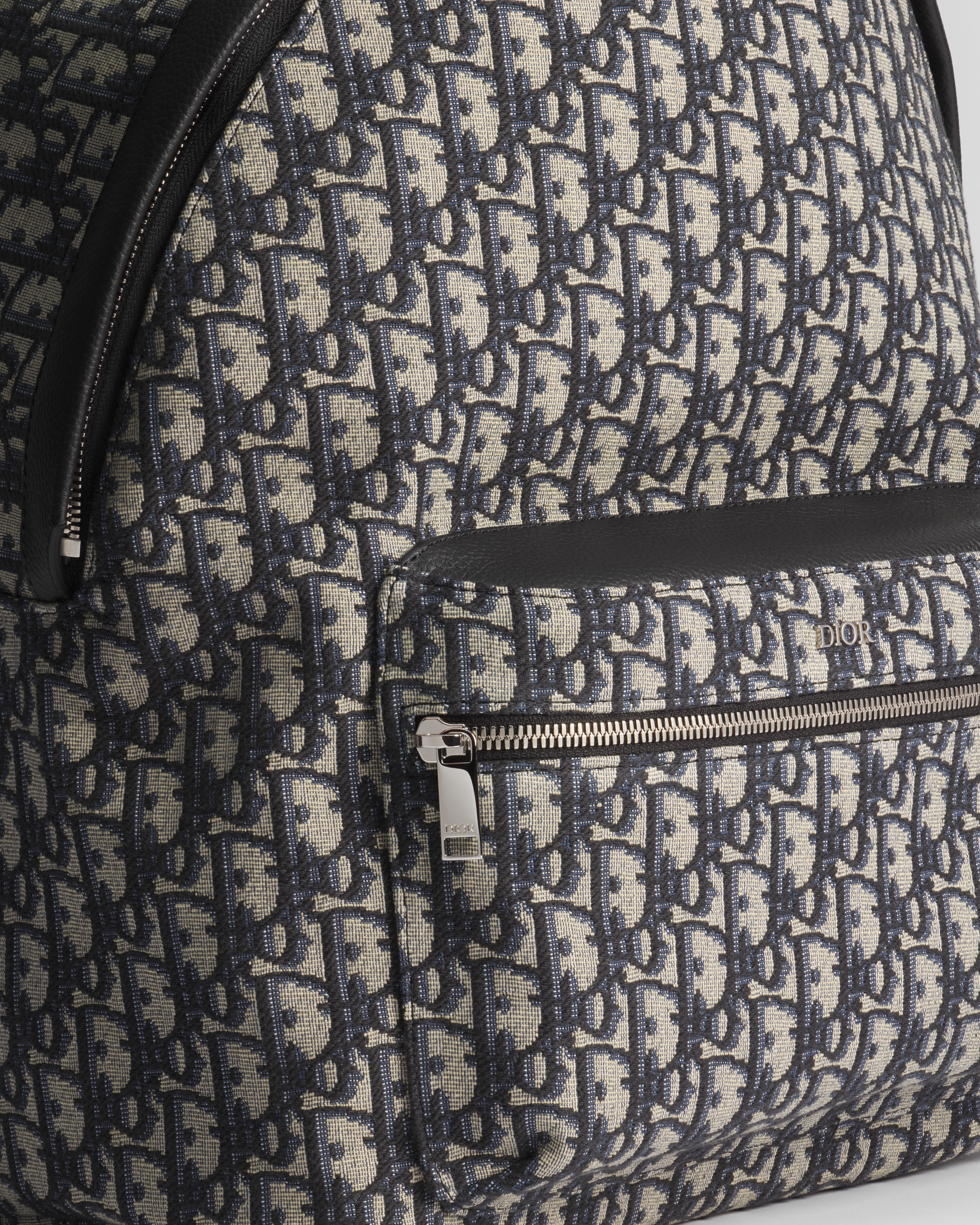 Rider Backpack Beige and Black Dior Oblique Jacquard E10