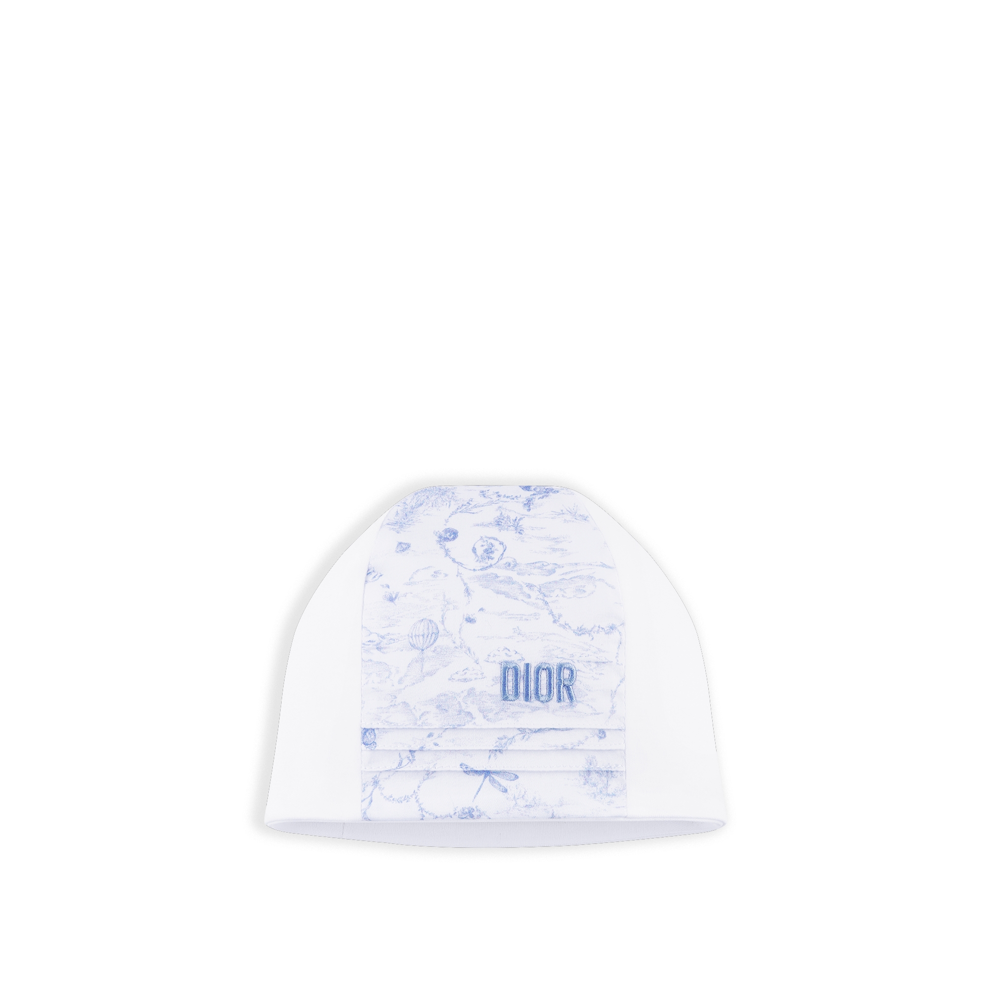 Newborn Gift Set White Cotton Interlock and Satin with Light Blue Toile de Jouy Print E03