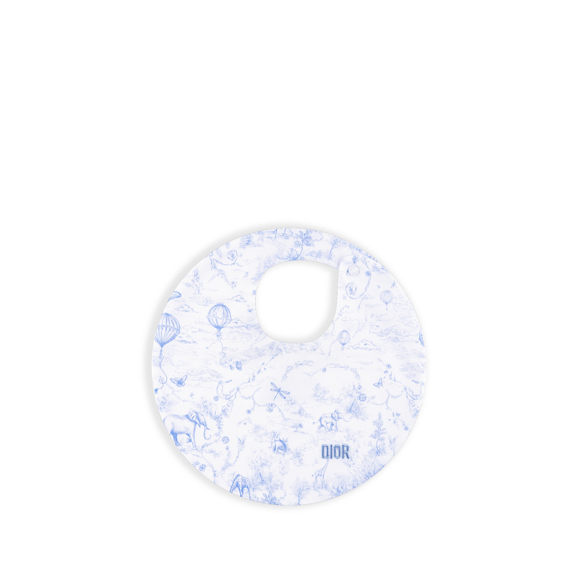 Newborn Gift Set White Cotton Interlock and Satin with Light Blue Toile de Jouy Print E04