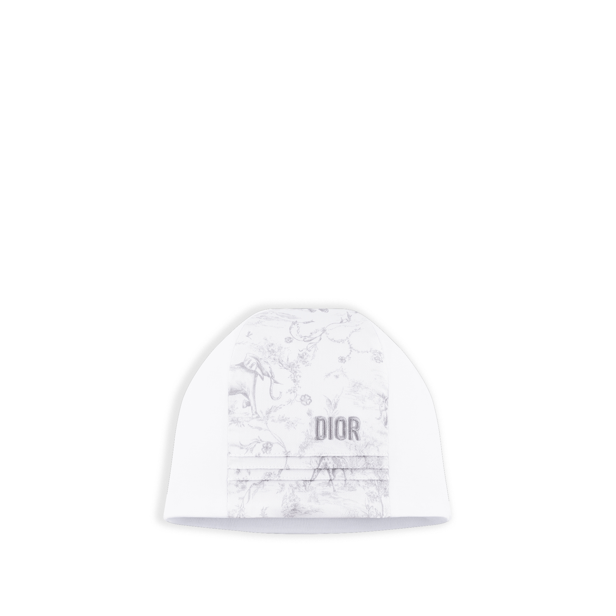 Newborn Gift Set White Cotton Interlock and Satin with Gray Toile de Jouy Print E03