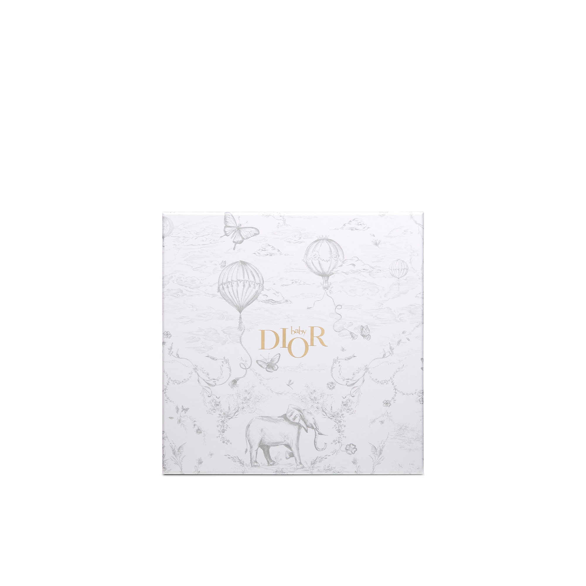 Newborn Gift Set White Cotton Interlock and Satin with Gray Toile de Jouy Print E10