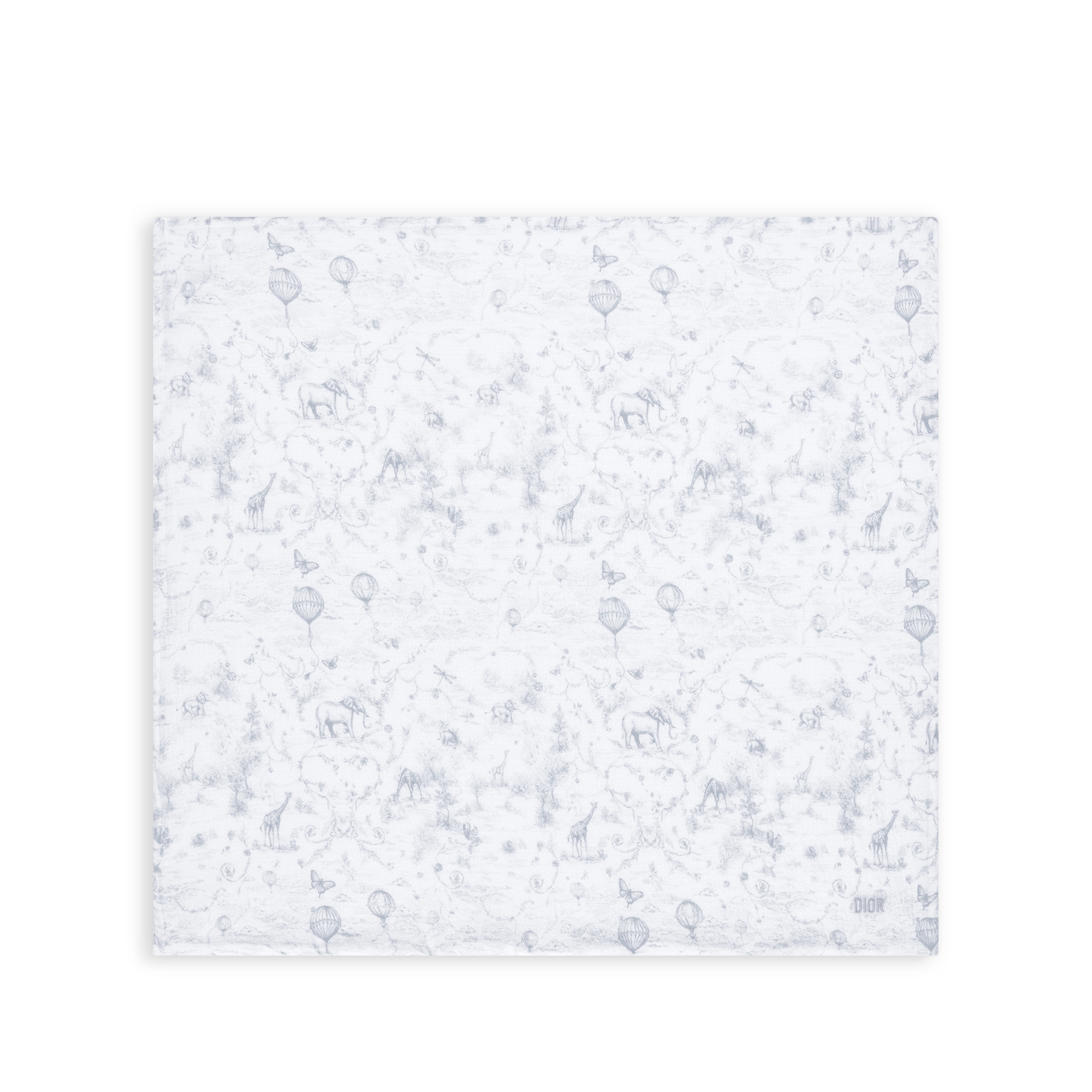 Cadeauset voor baby’s Witte katoenen mousseline, interlock en fluweel met grijze Toile de Jouy-print E12