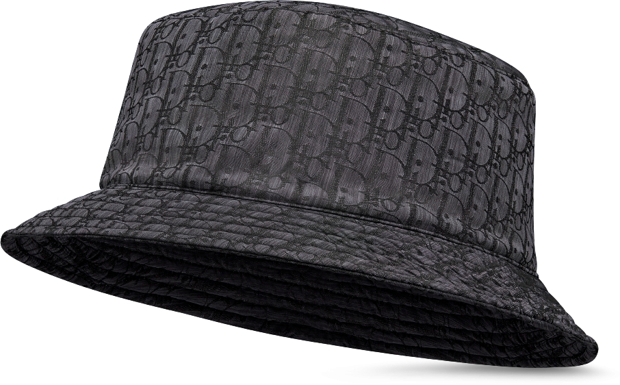 Kids' Bucket Hat Black Dior Oblique Technical Jacquard | DIOR