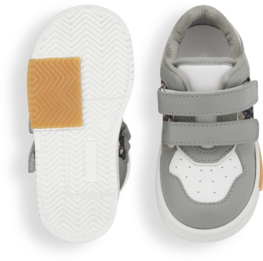 Baby Dior Baby B27 Low Top Sneaker Gray And White Smooth Calfskin With Beige And Black Dior Oblique Jacquard Size 23 Boy Shoes