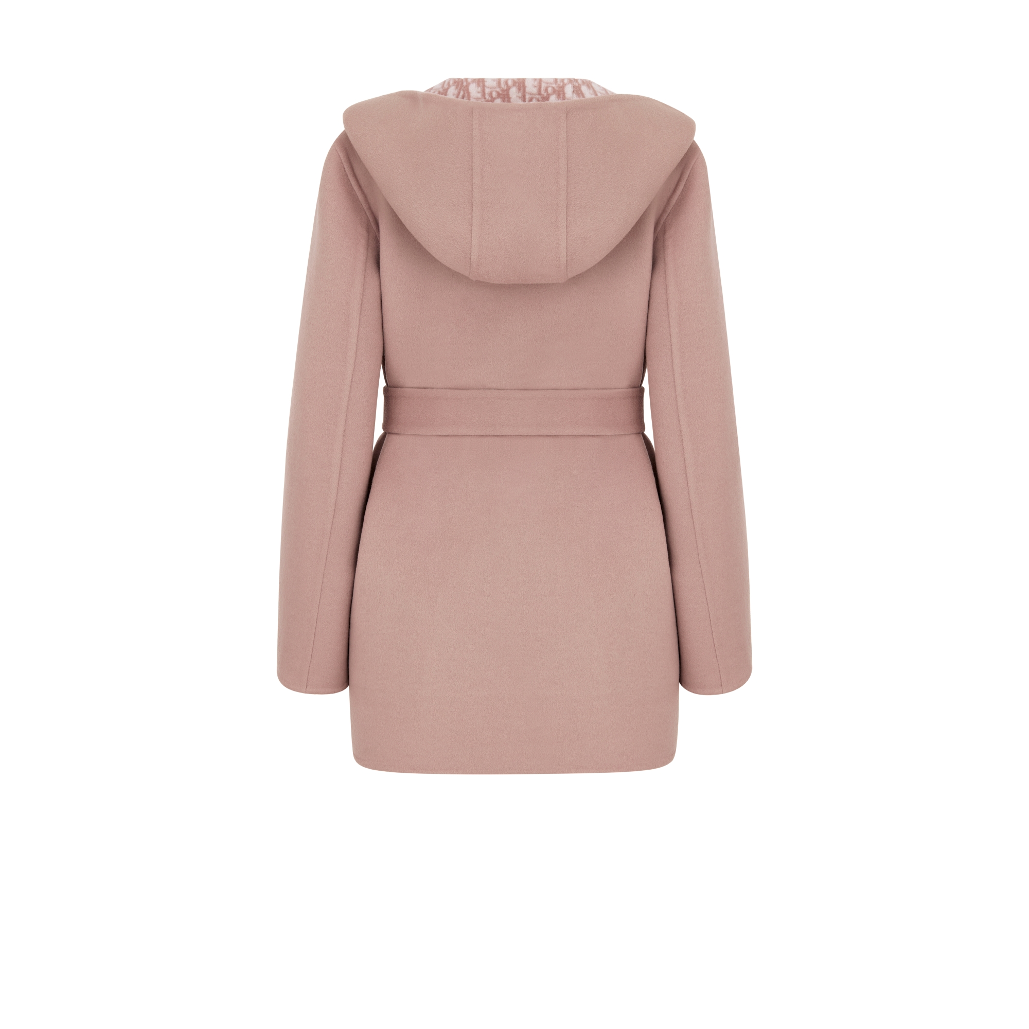 Cropped Coat with Hood and Belt