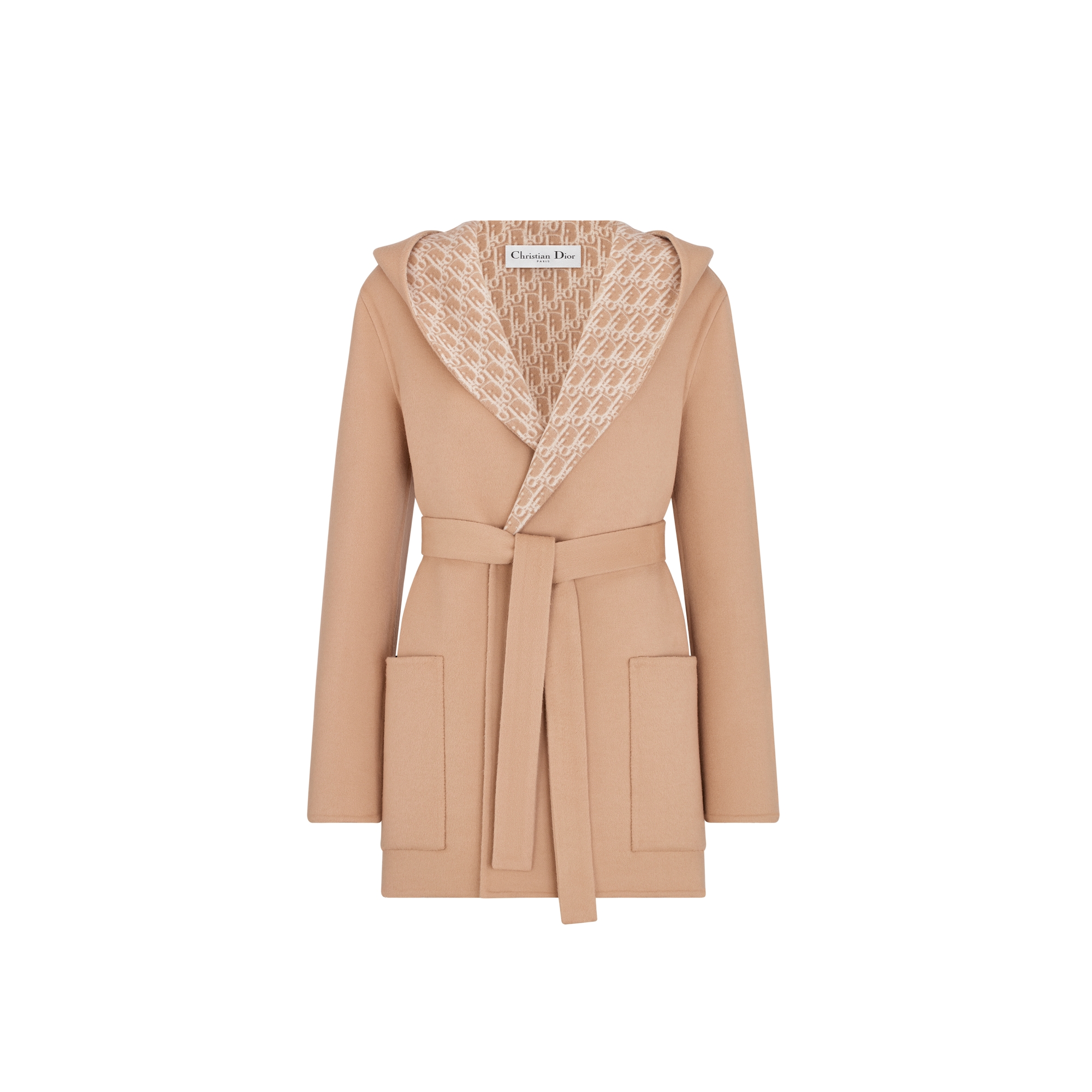  Beige Double-Sided Virgin Wool and Silk