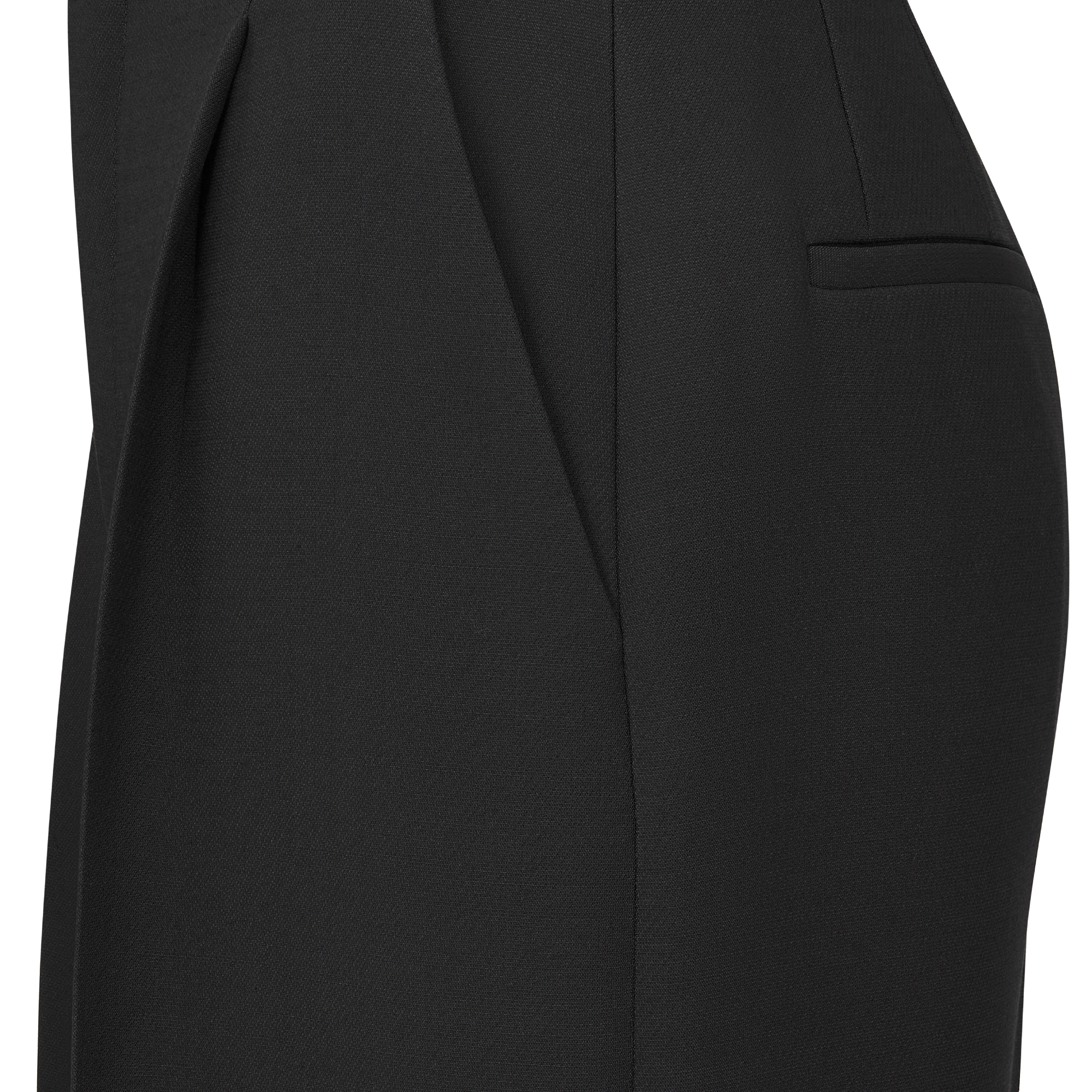 喇叭褲 黑色羊毛和絲綢 E09