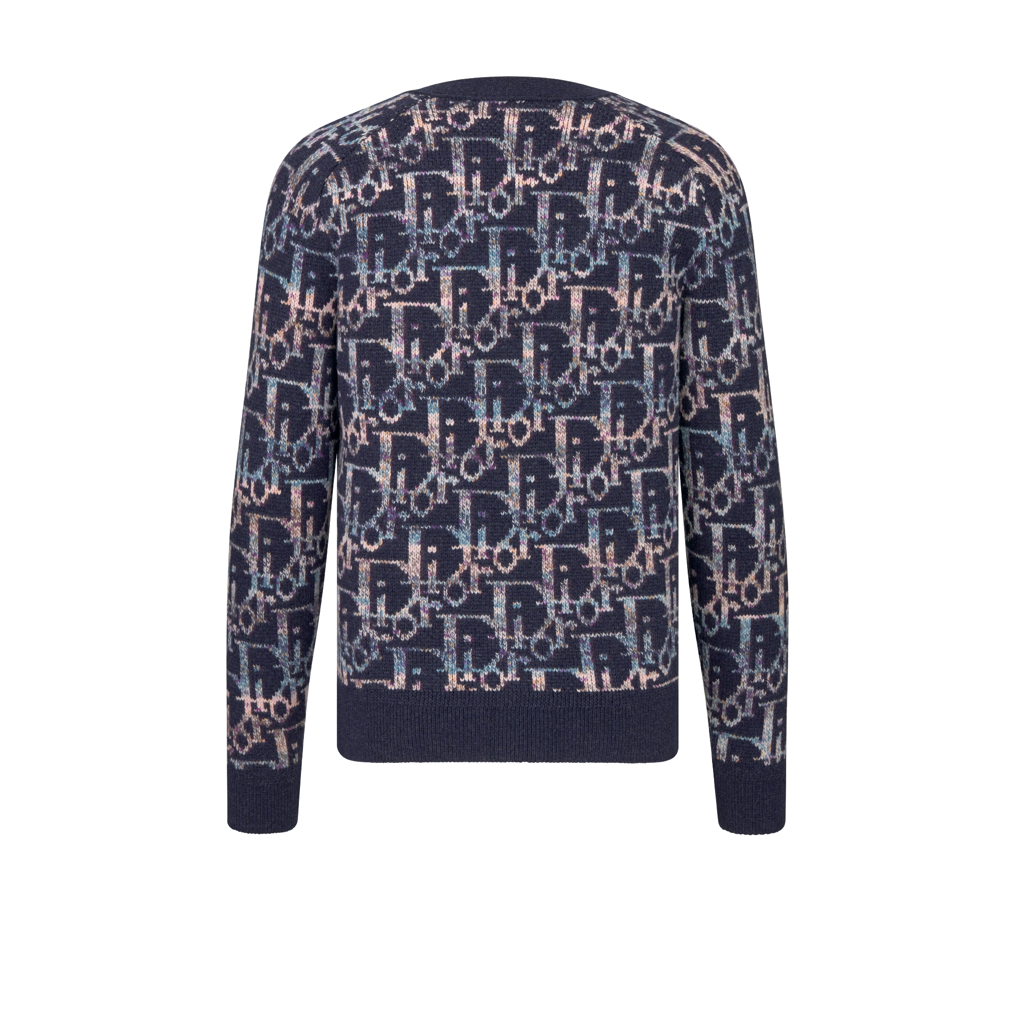 Dior Oblique Cardigan Wolljacquard in Blau E08