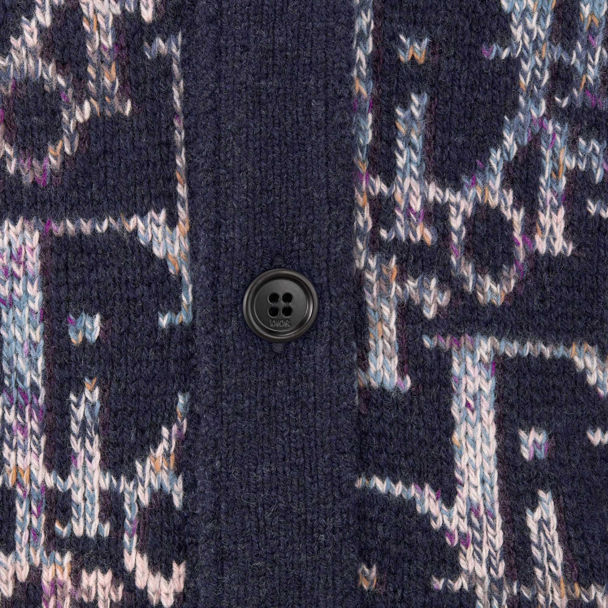 Dior Oblique Cardigan Wolljacquard in Blau E09