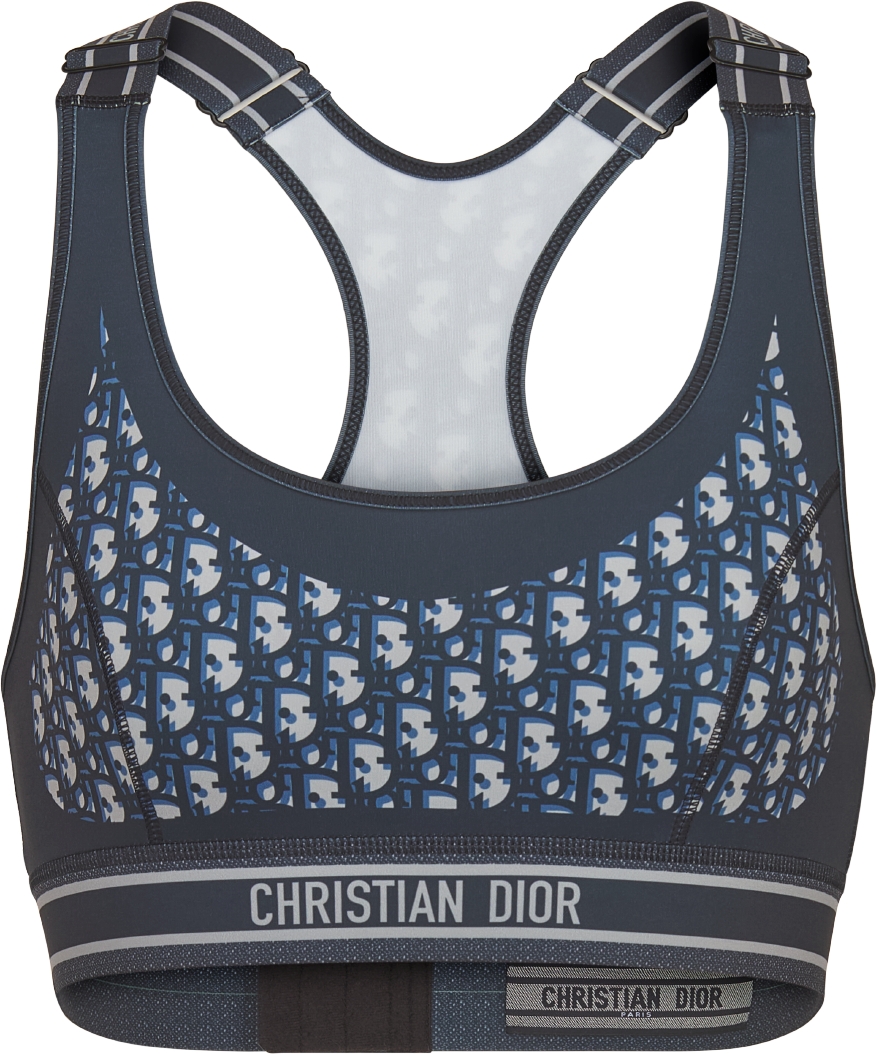 DiorAlps Sports Bra Blue Dior Oblique Technical Jersey DIOR