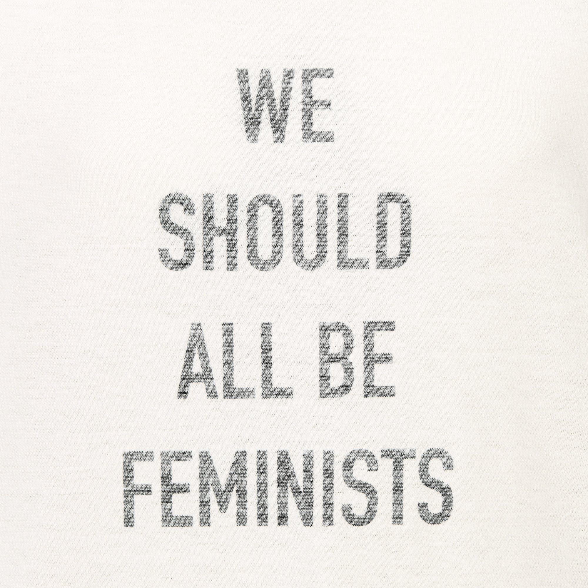 WE SHOULD ALL BE FEMINISTS T Shirt White Cotton Jersey and Linen DIOR