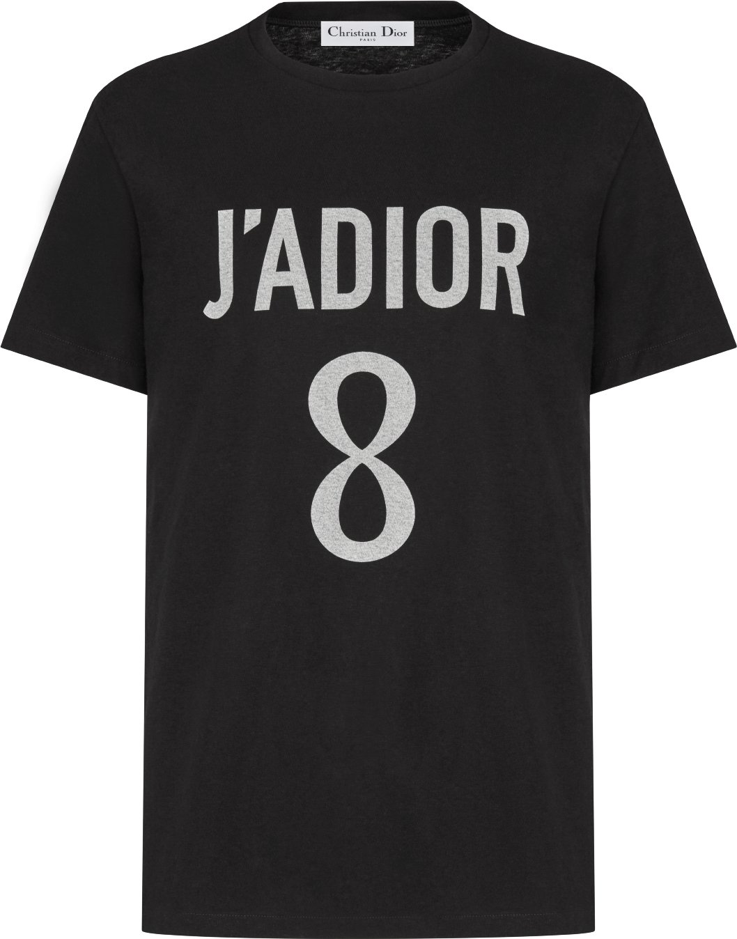 J Adior 8 T Shirt Black Cotton and Linen Jersey DIOR