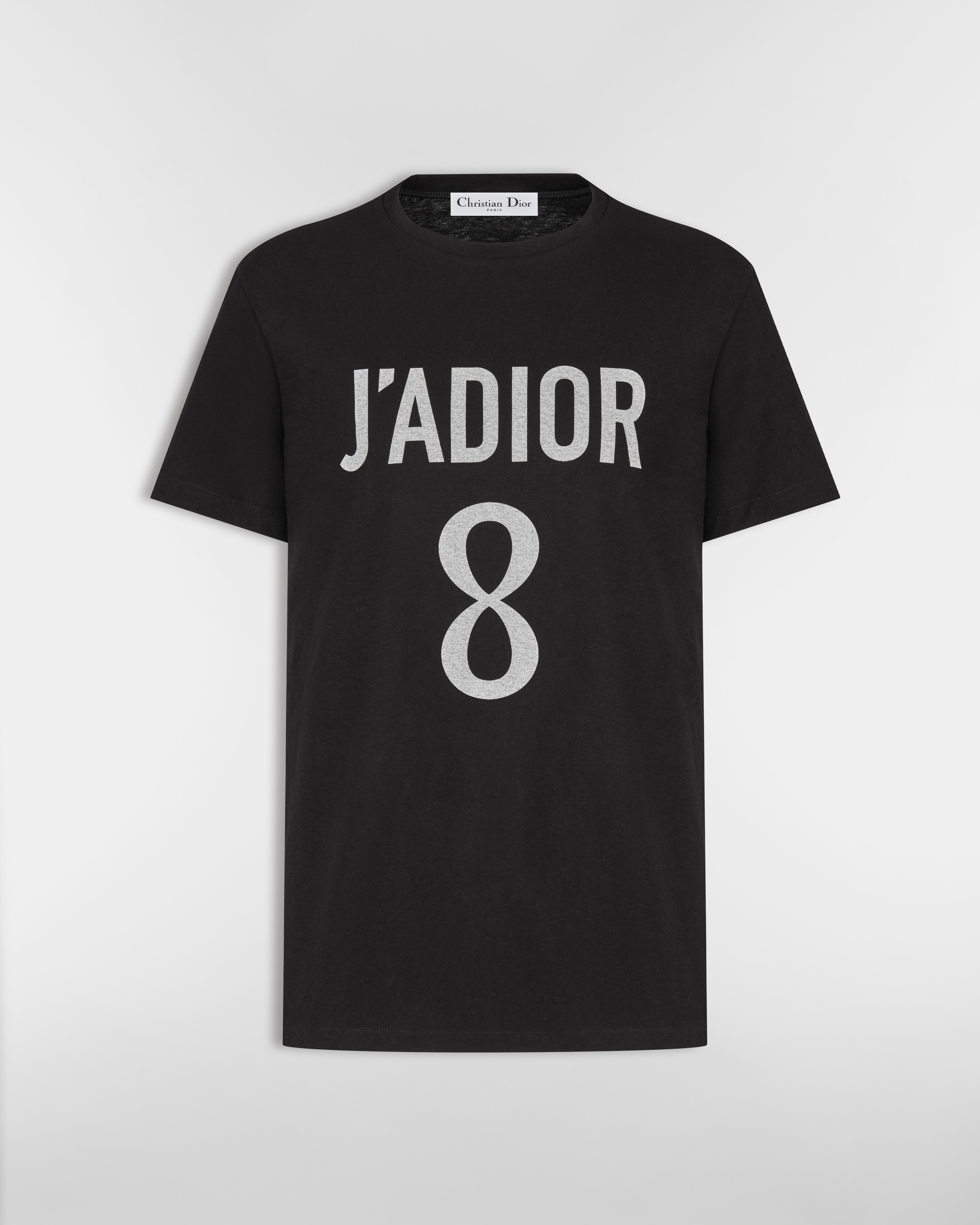 J'Adior 8 T-Shirt Black Cotton and Linen Jersey E01