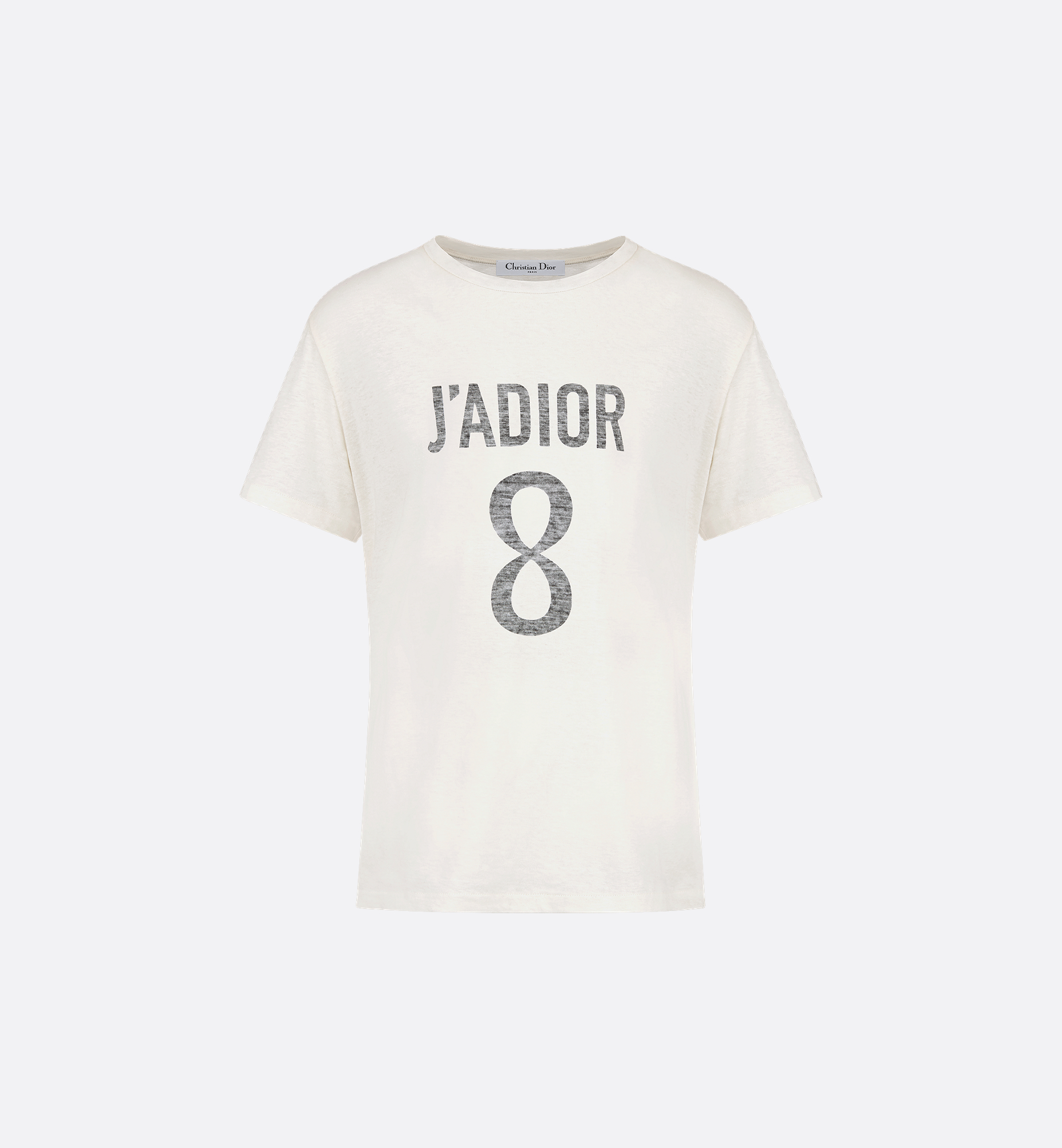 J'Adior 8 T-Shirt White Cotton and Linen Jersey | DIOR J'Adior 8 T-Shirt White Cotton and Linen Jersey | DIOR