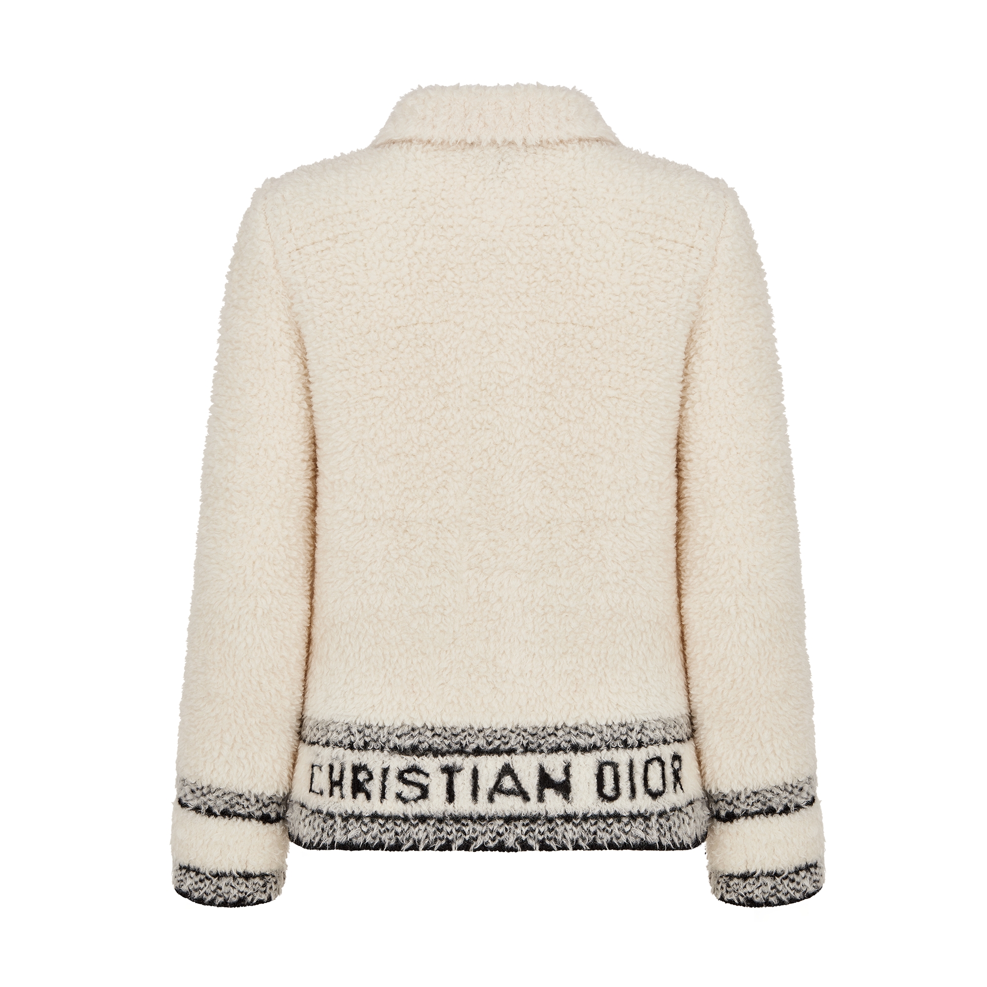 Caro Jacket Ecru Wool-Blend Fleece Knit E08