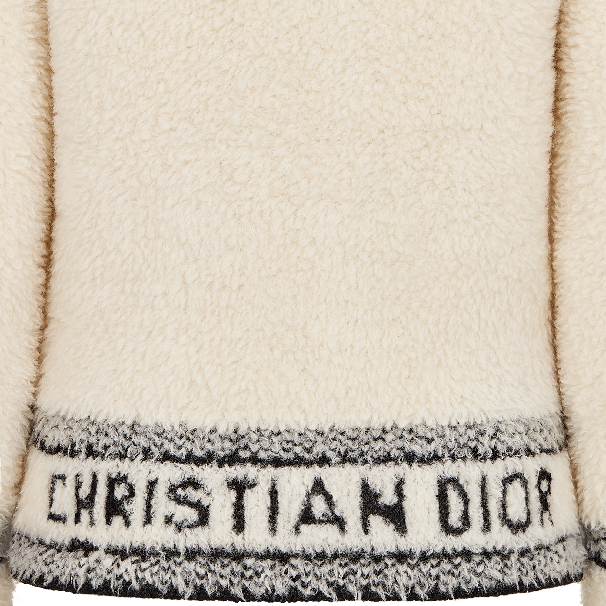 Caro Jacket Ecru Wool-Blend Fleece Knit E09