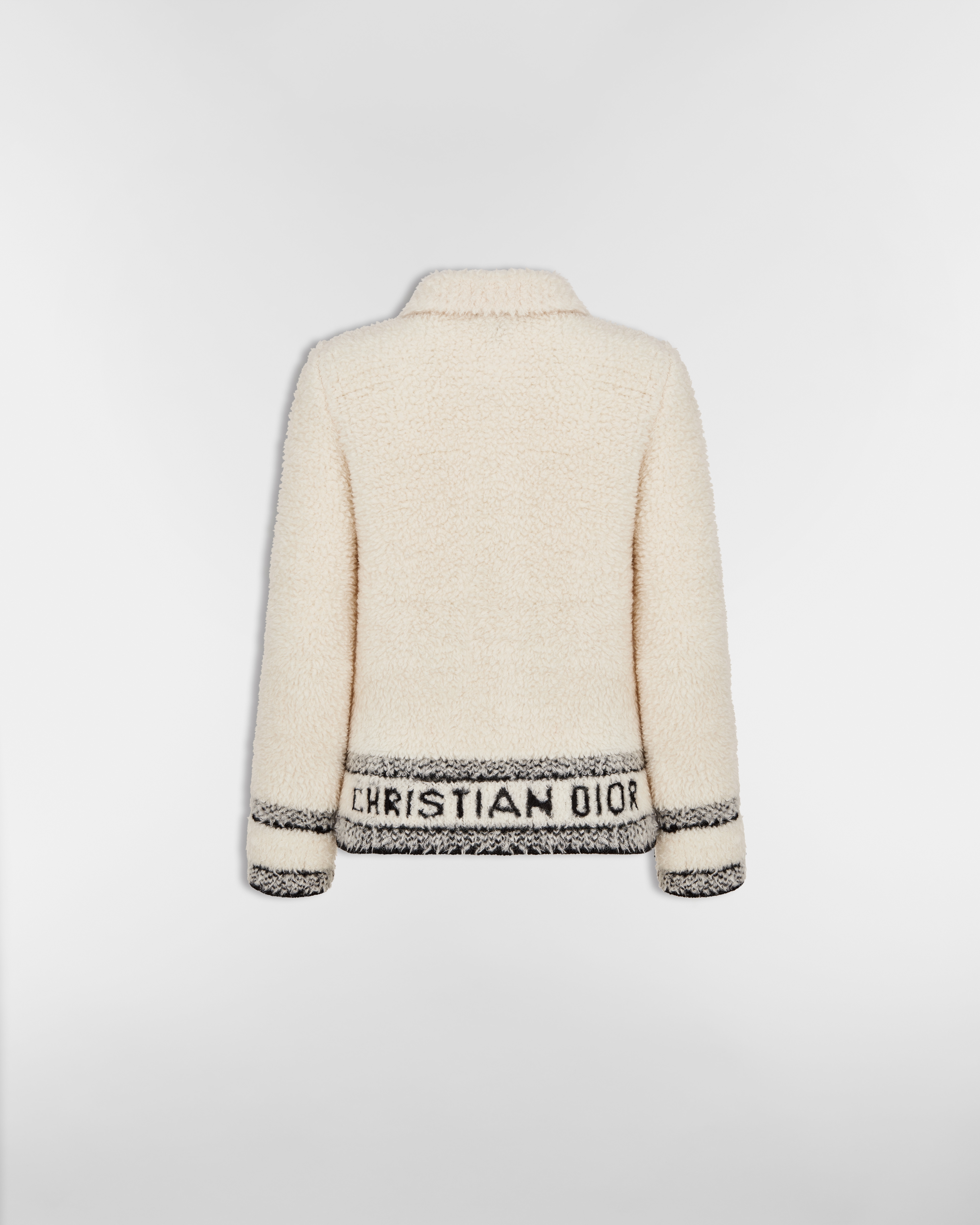 Caro Jacket Ecru Wool-Blend Fleece Knit E01