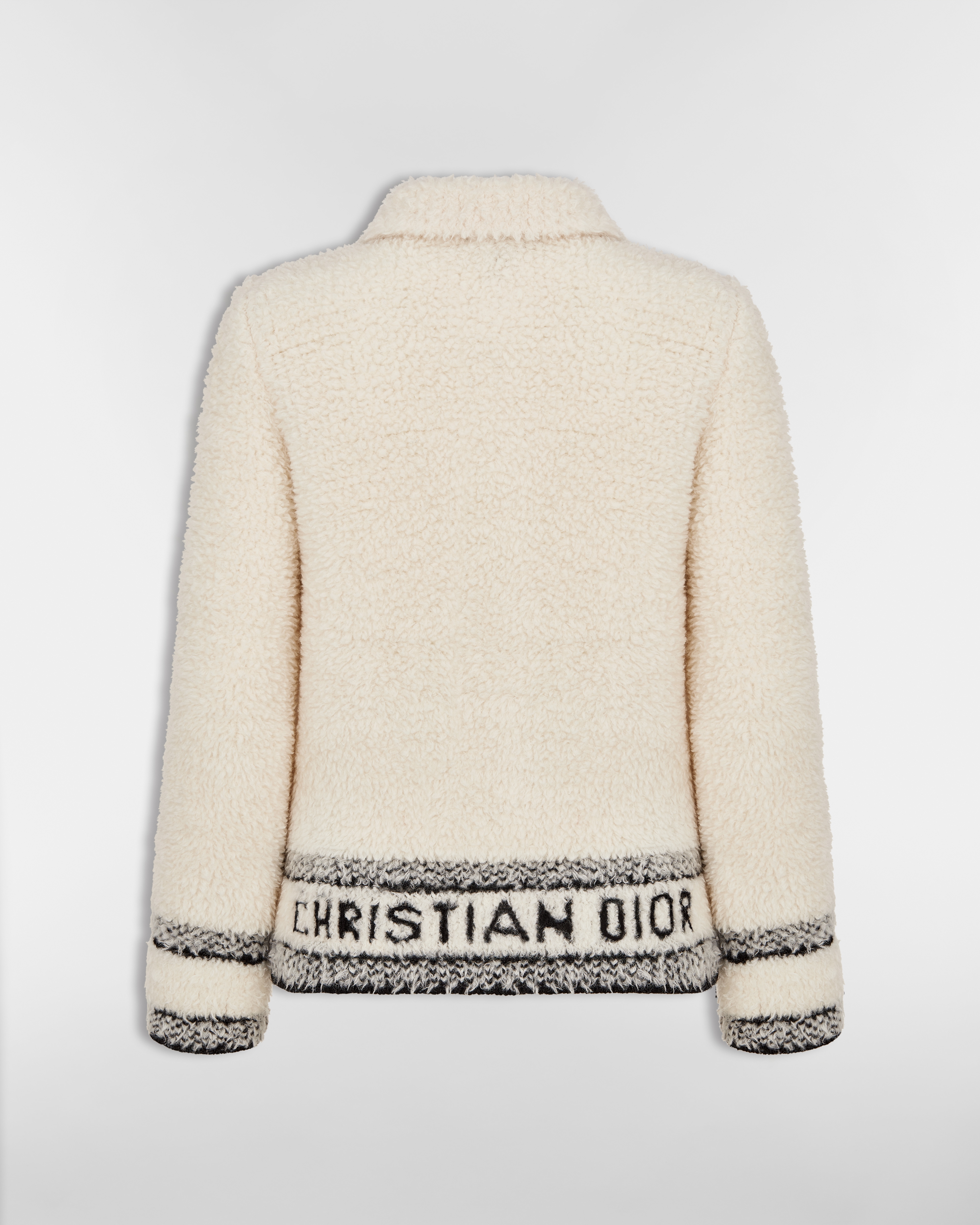 Caro Jacket Ecru Wool-Blend Fleece Knit E08