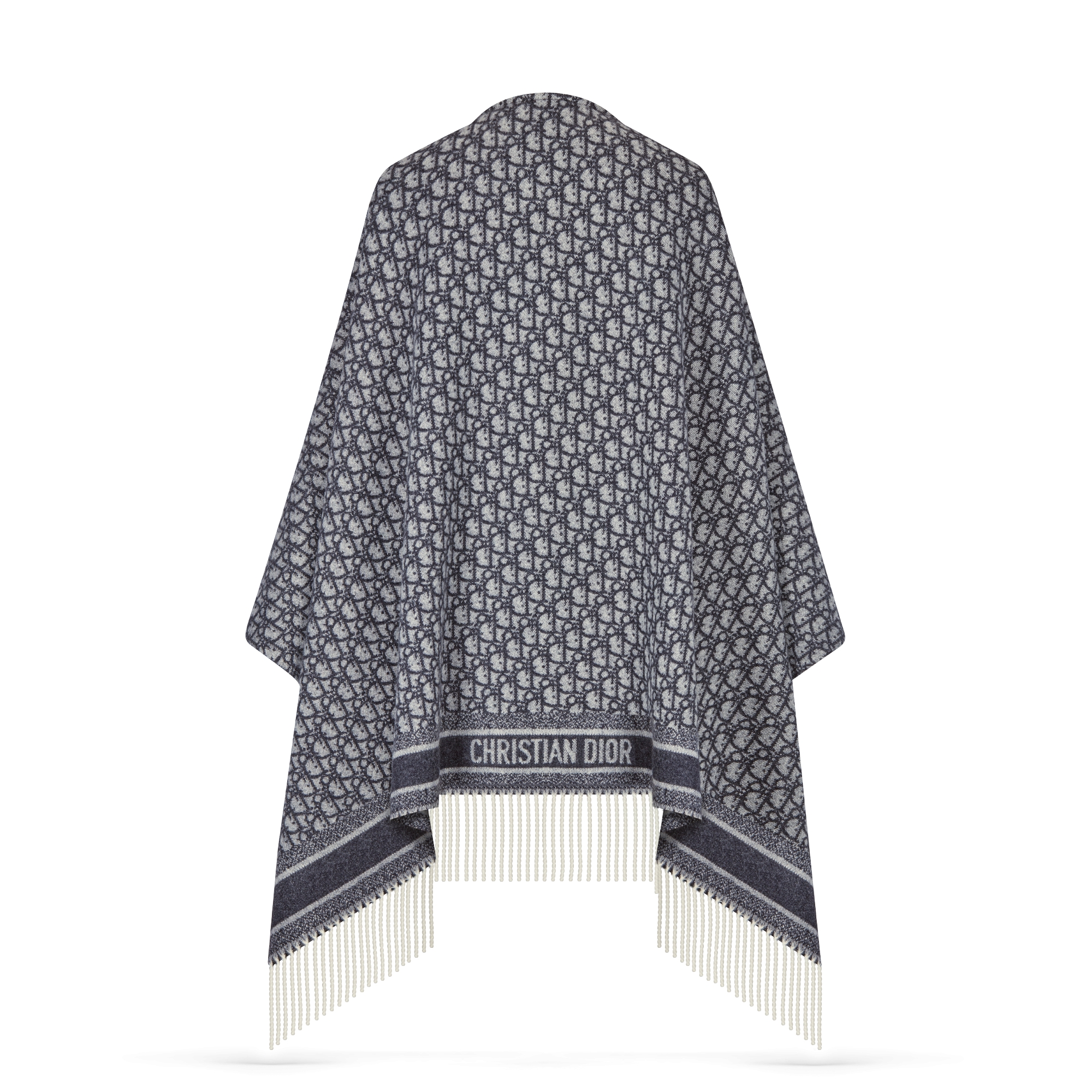 Dior Oblique Poncho Navy Blue Cashmere E08